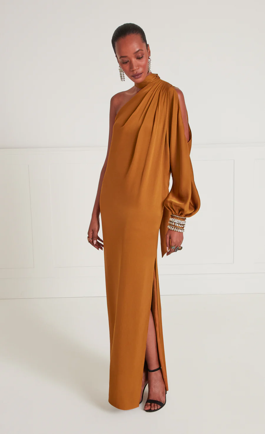 Adalina Draped Dress - Honey - Image 2