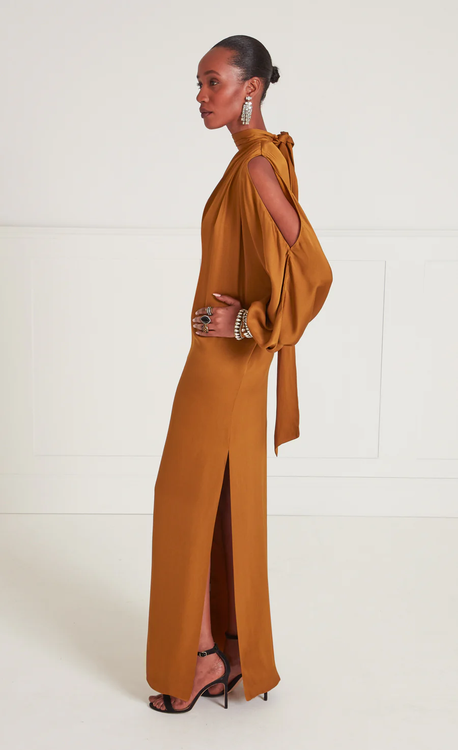 Adalina Draped Dress - Honey - Image 3