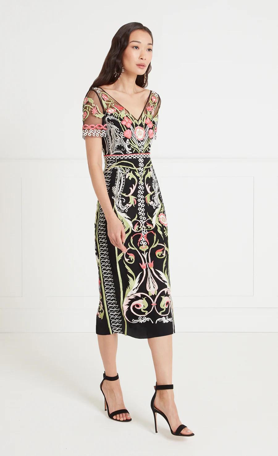 Alessia Midi Dress - Black - Image 3