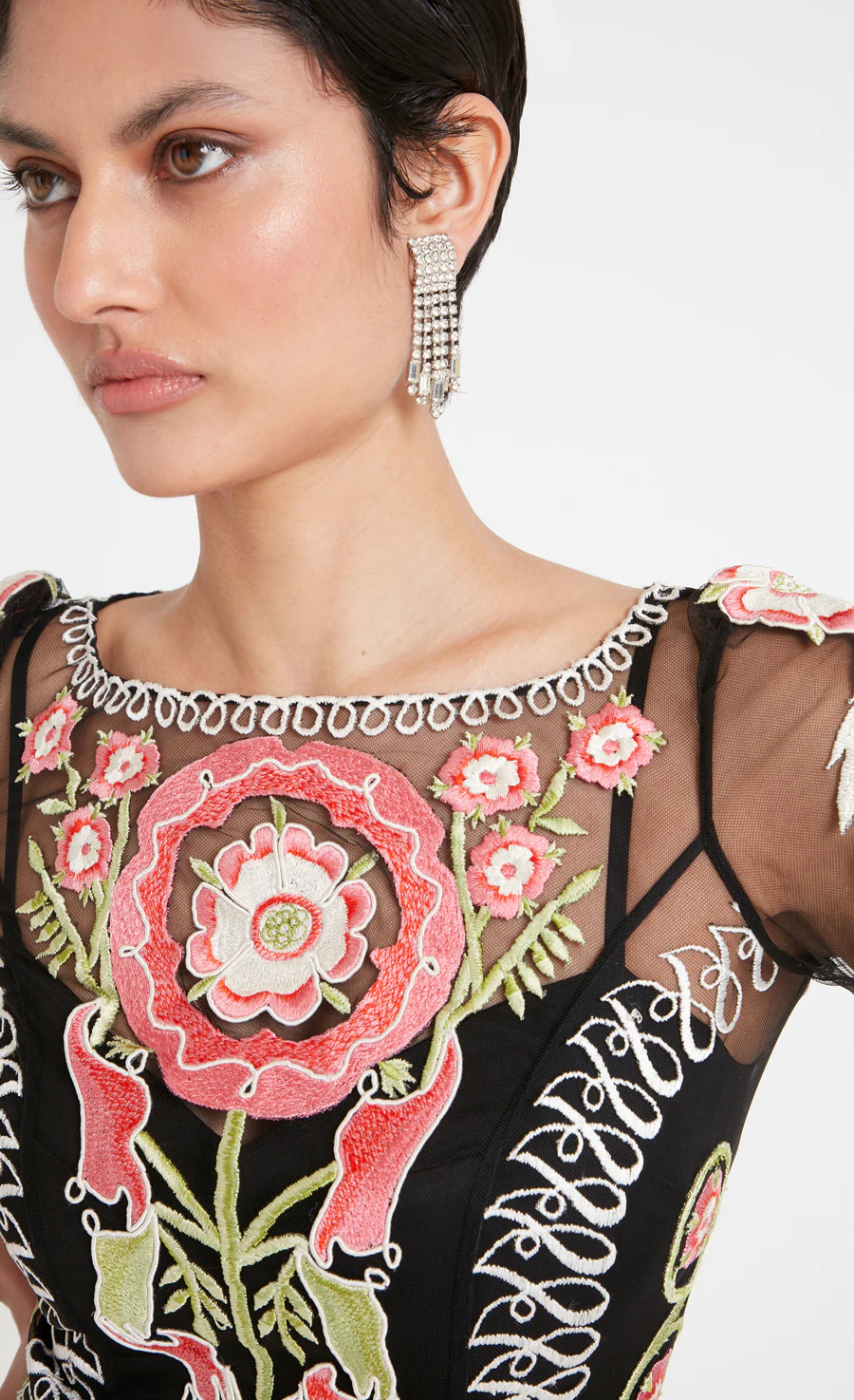 Alessia Sleeved Dress - Black - Image 5