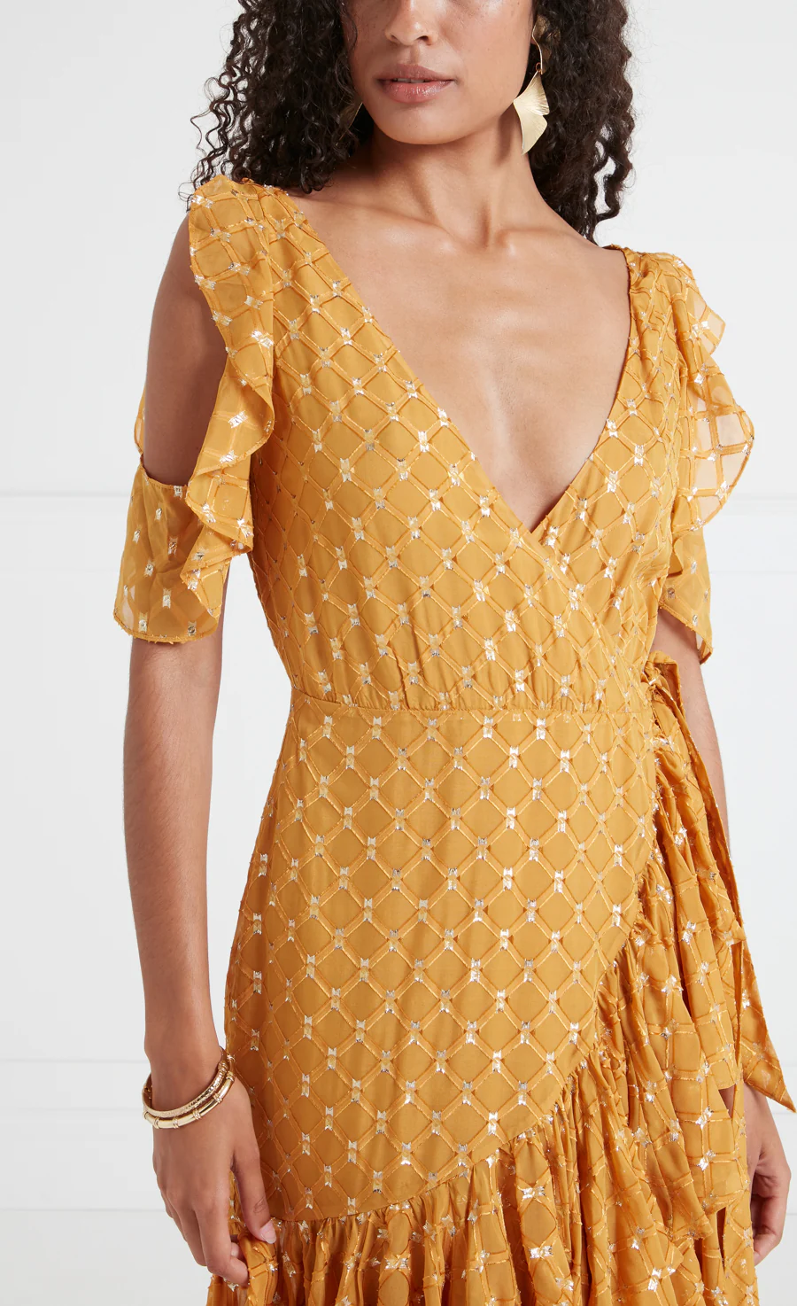 Angelico Mini Dress - Amber Gold - Image 5