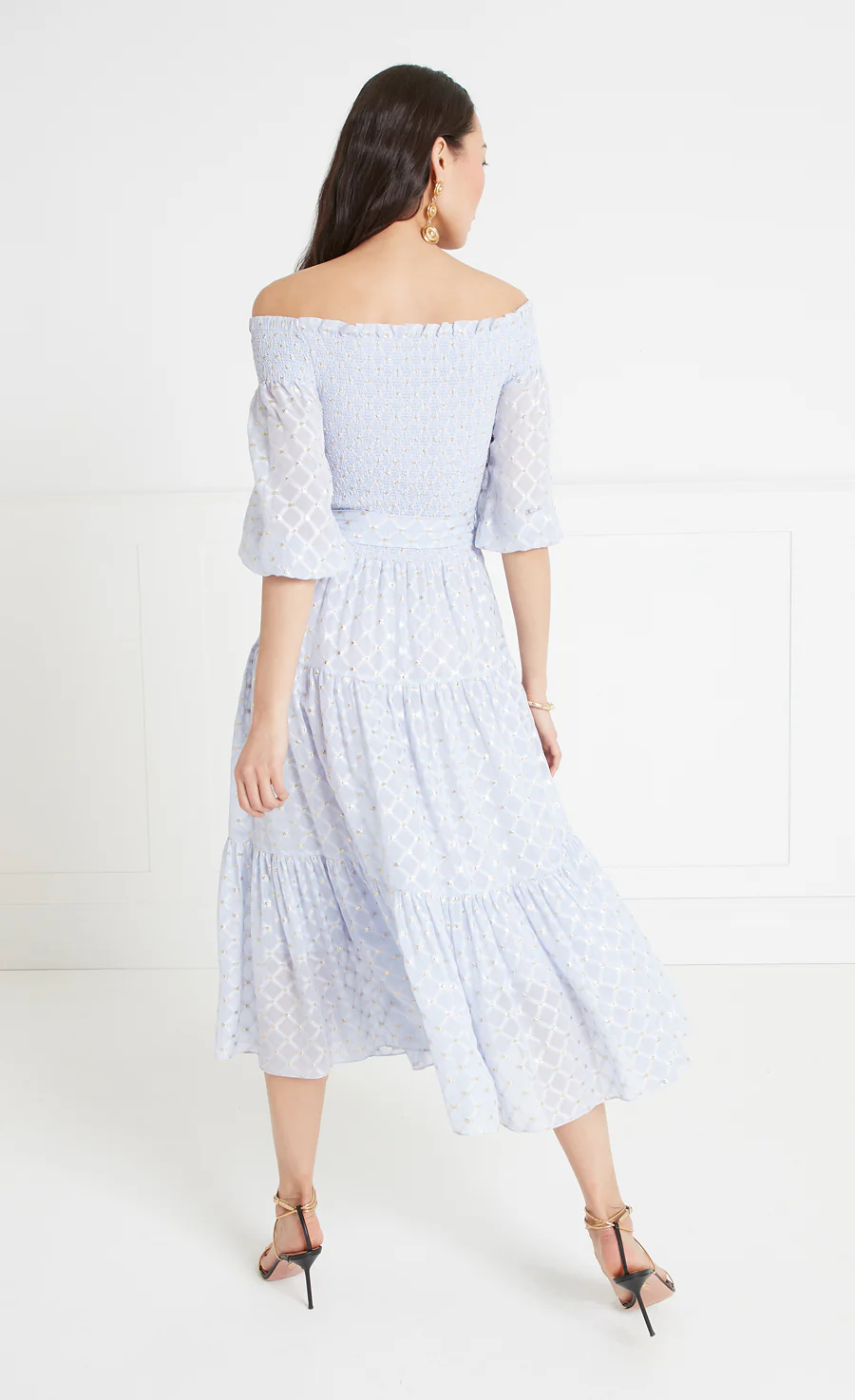 Angelico Off Shoulder Dress - Halogen Blue - Image 4