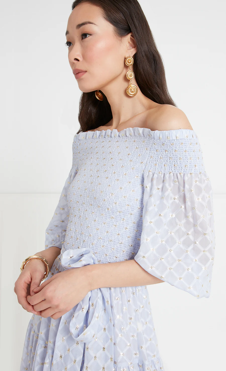 Angelico Off Shoulder Dress - Halogen Blue - Image 5