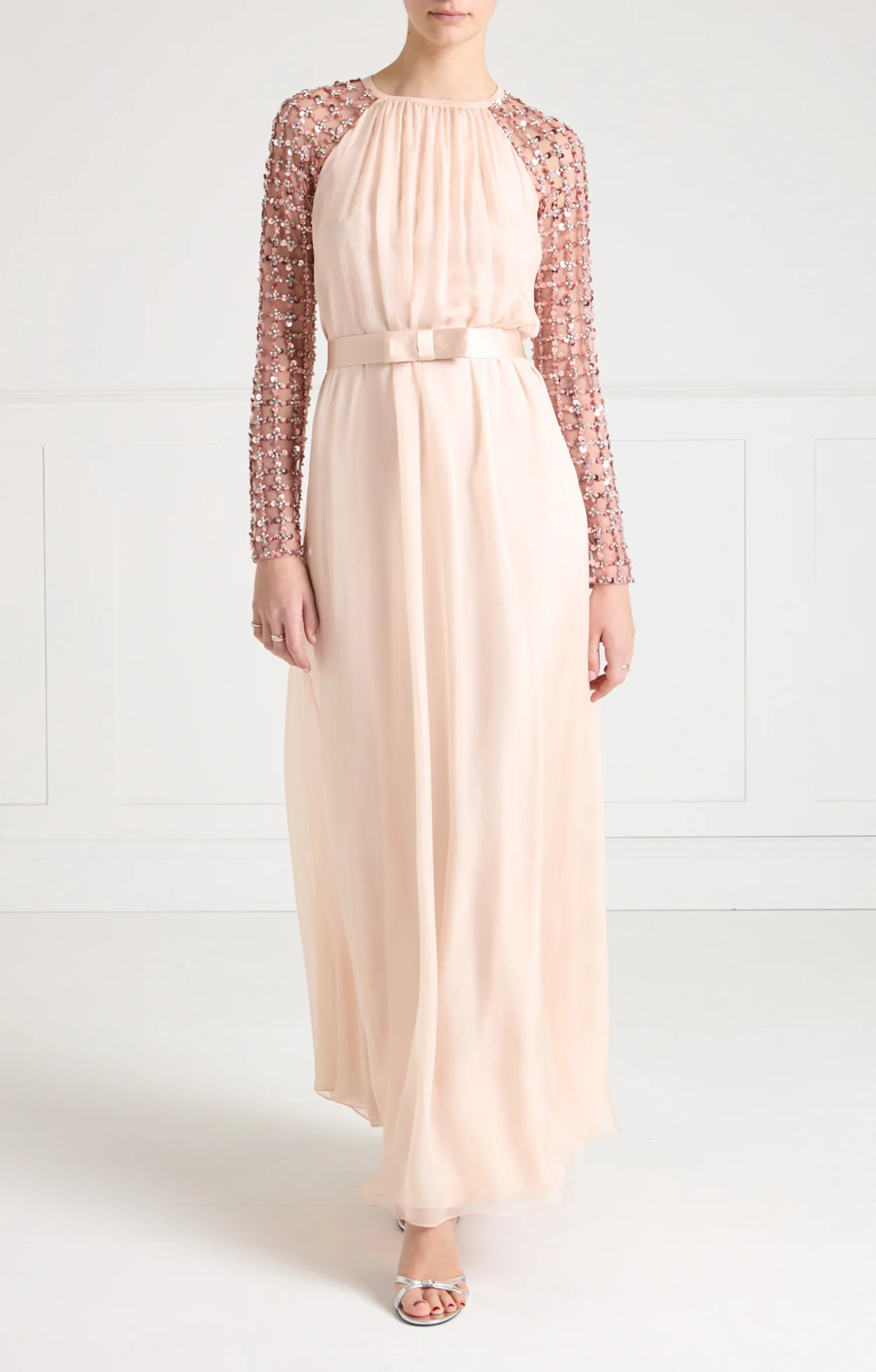 Angelli Lattice Long Dress - Rosewater - Image 3
