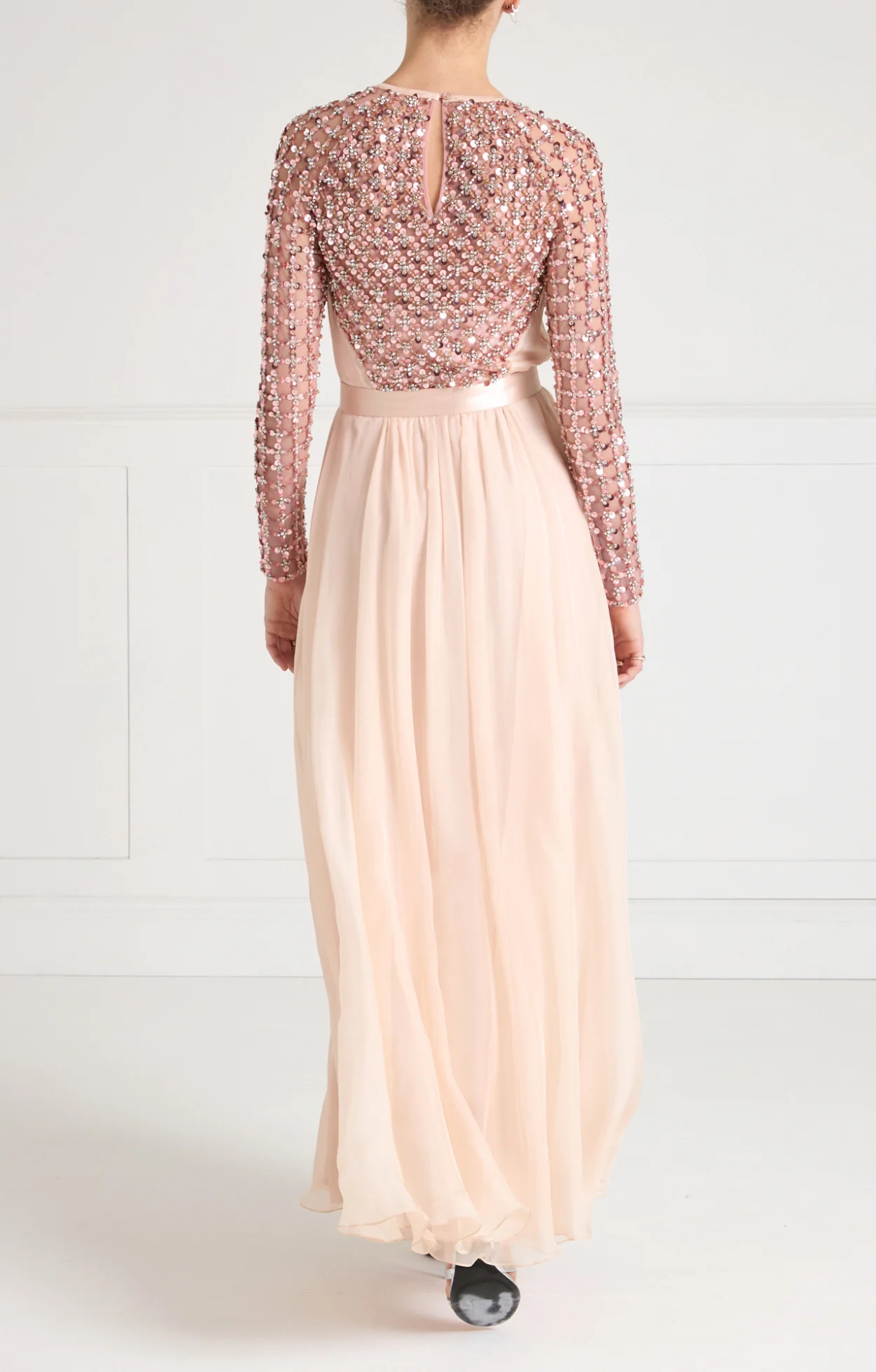 Angelli Lattice Long Dress - Rosewater - Image 4
