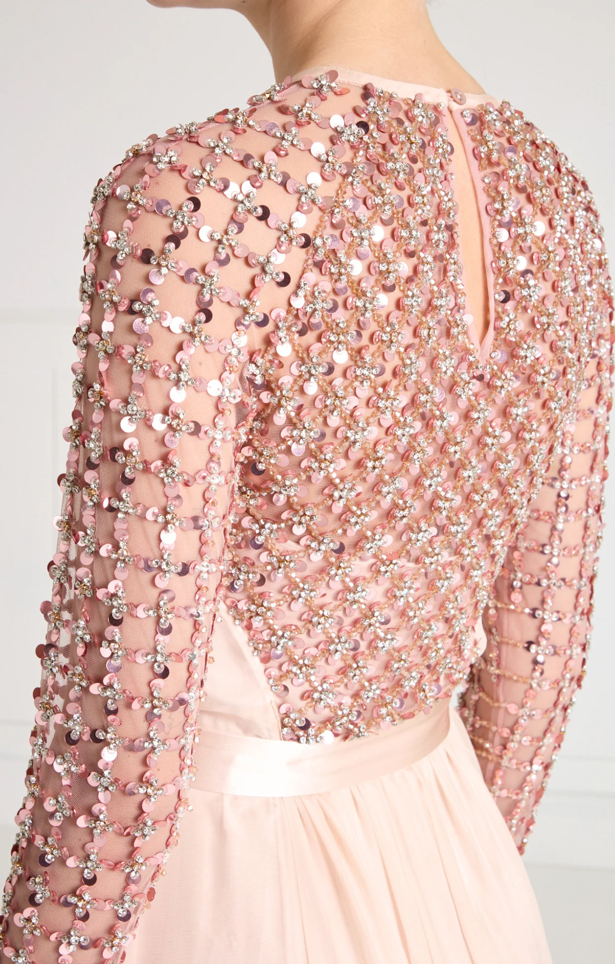 Angelli Lattice Long Dress - Rosewater - Image 6