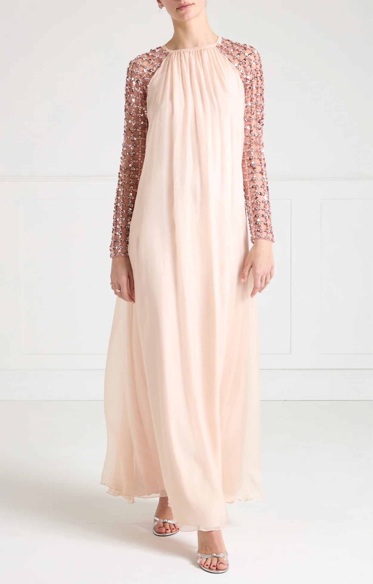 Angelli Lattice Long Dress - Rosewater - Image 7