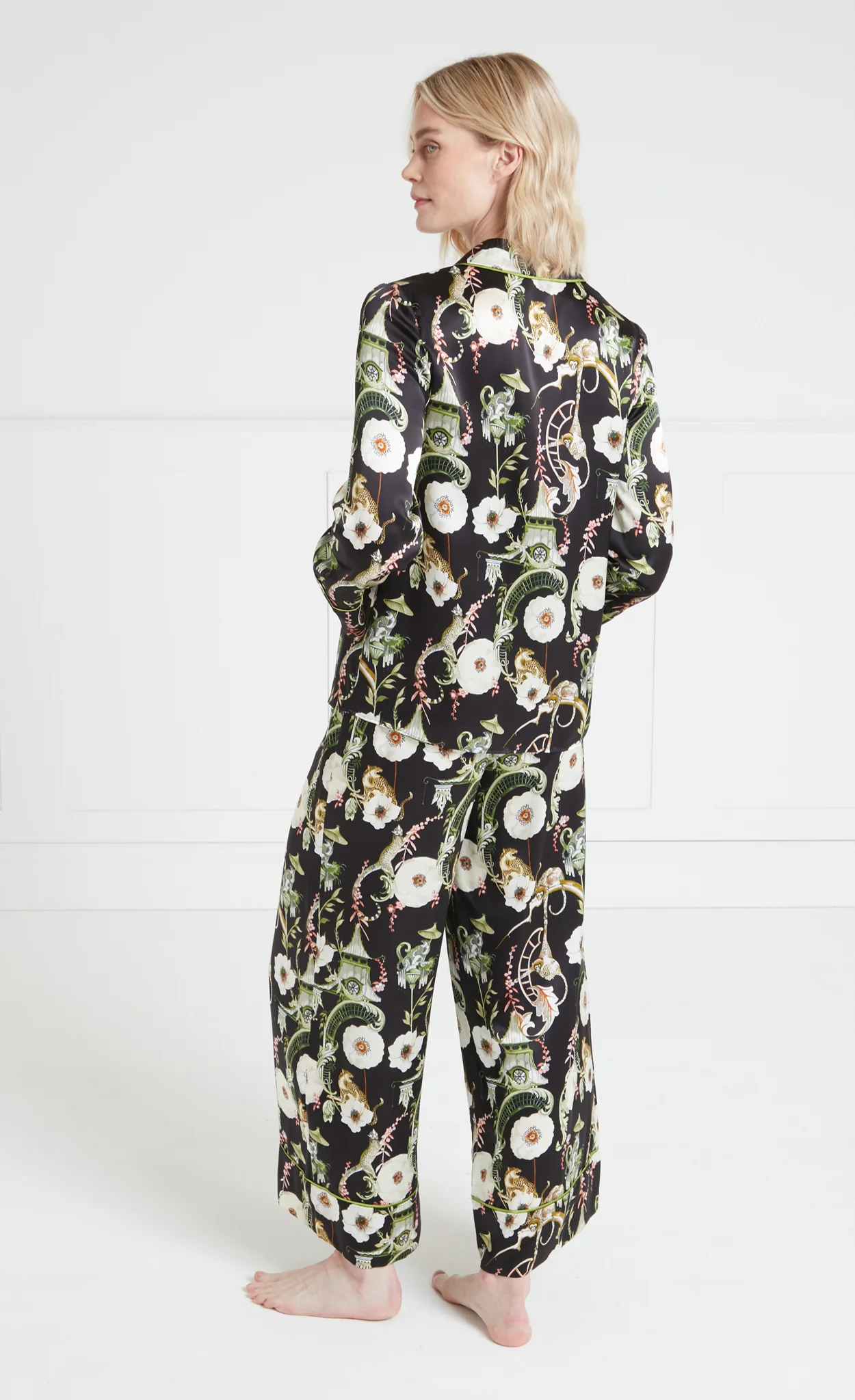 Aphrodite Long Pyjama Bottoms - Black & Dark Euphoria - Image 4