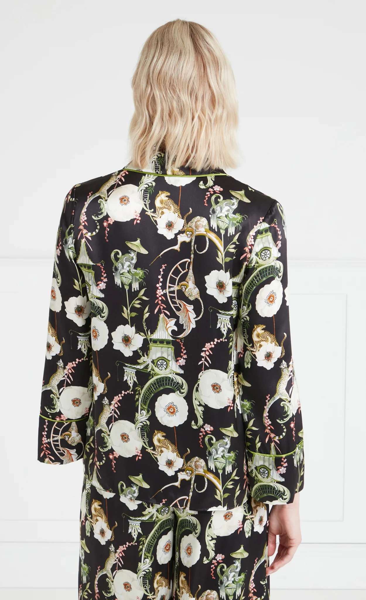 Aphrodite Long-Sleeve Pyjama Top - Black & Dark Euphoria - Image 6