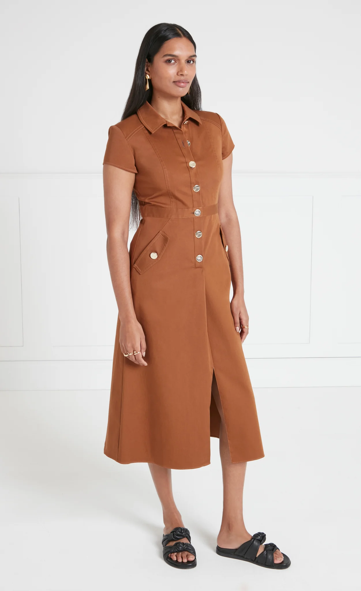 Castell Dress - Brown - Image 3
