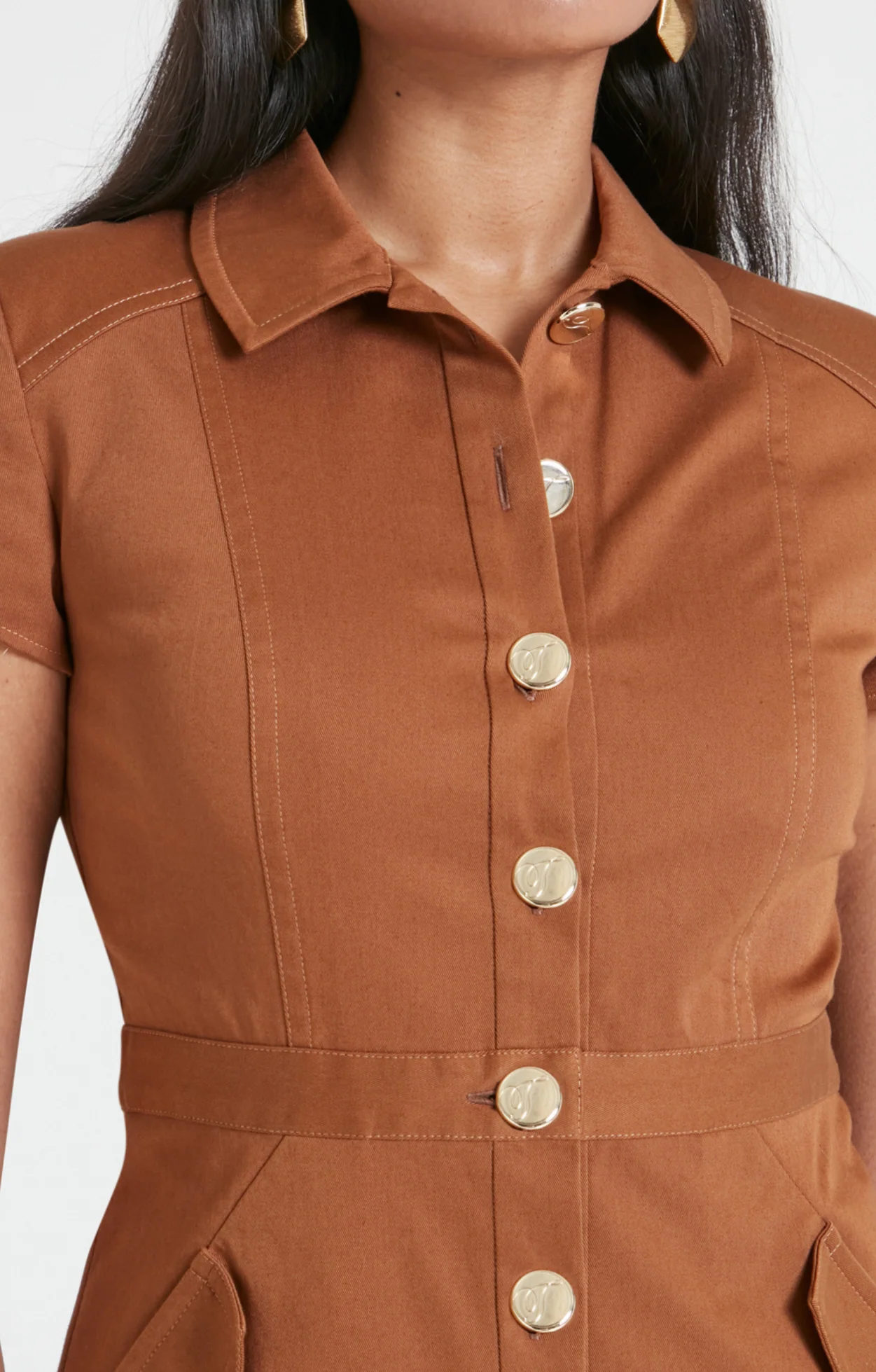 Castell Dress - Brown - Image 5