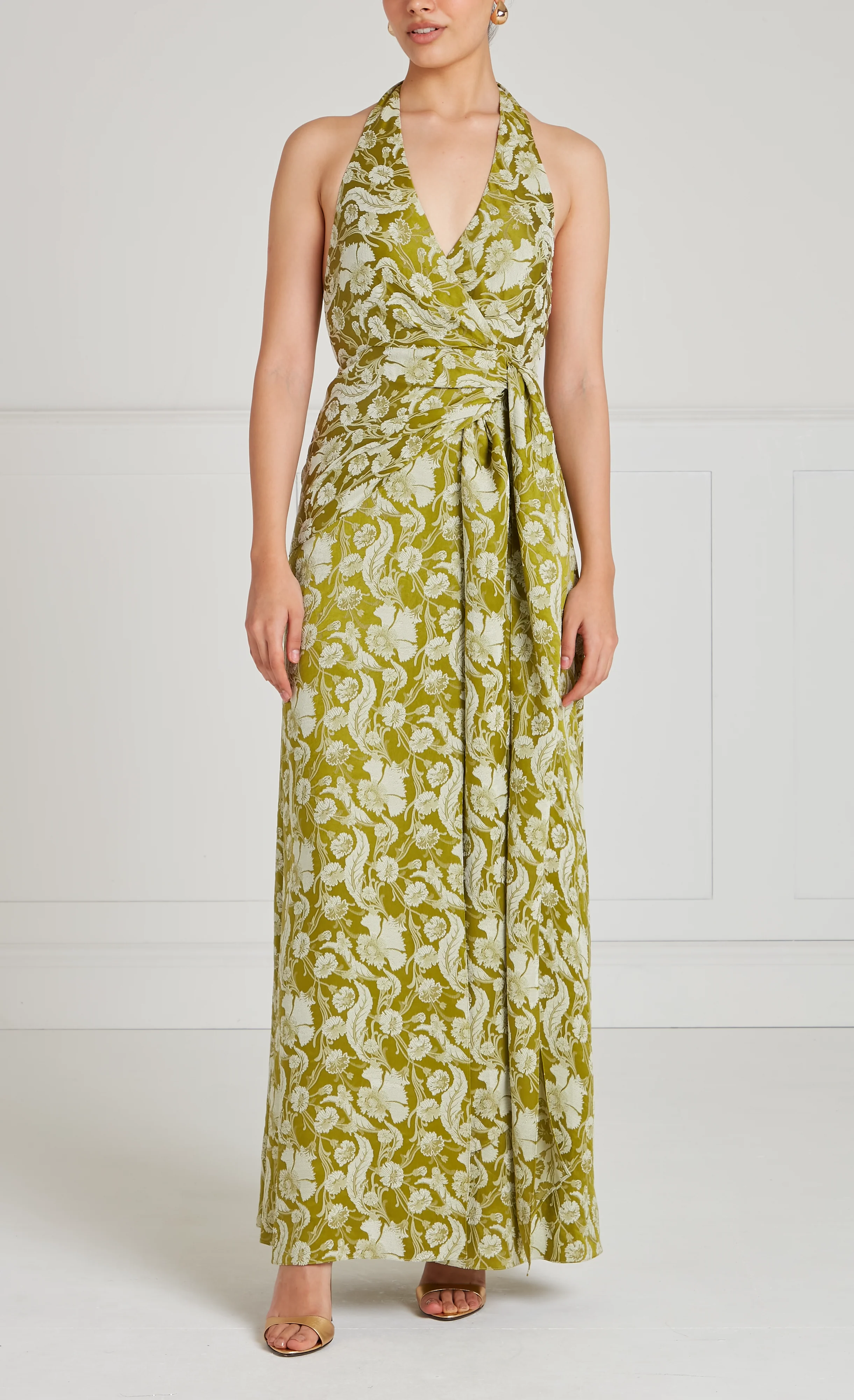 Celine Halter Dress - Chartreuse - Image 2