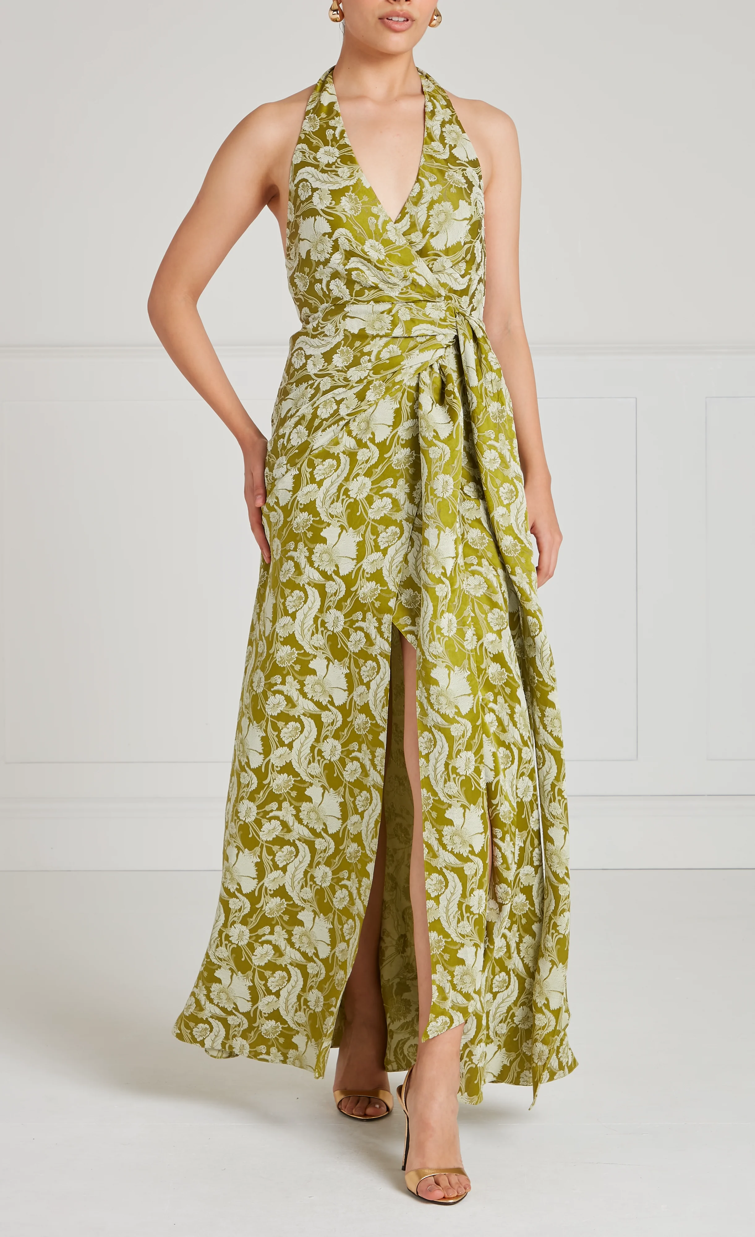 Celine Halter Dress - Chartreuse - Image 3