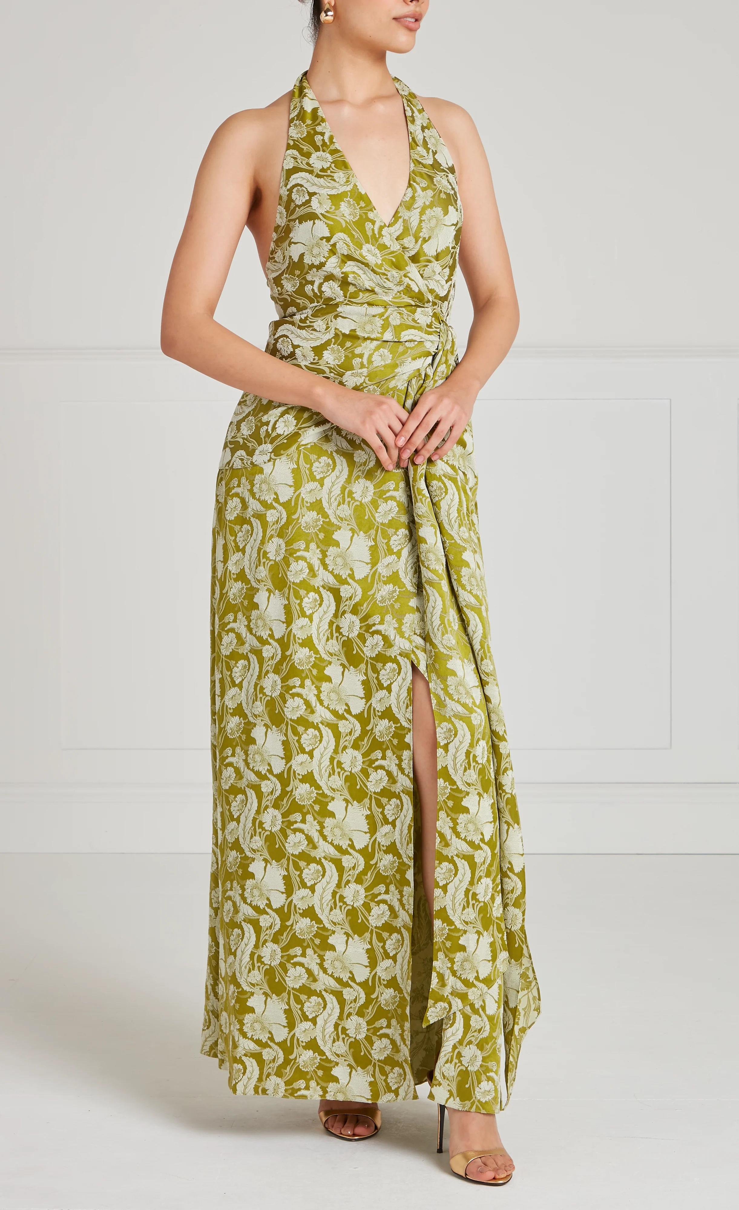 Celine Halter Dress - Chartreuse - Image 4