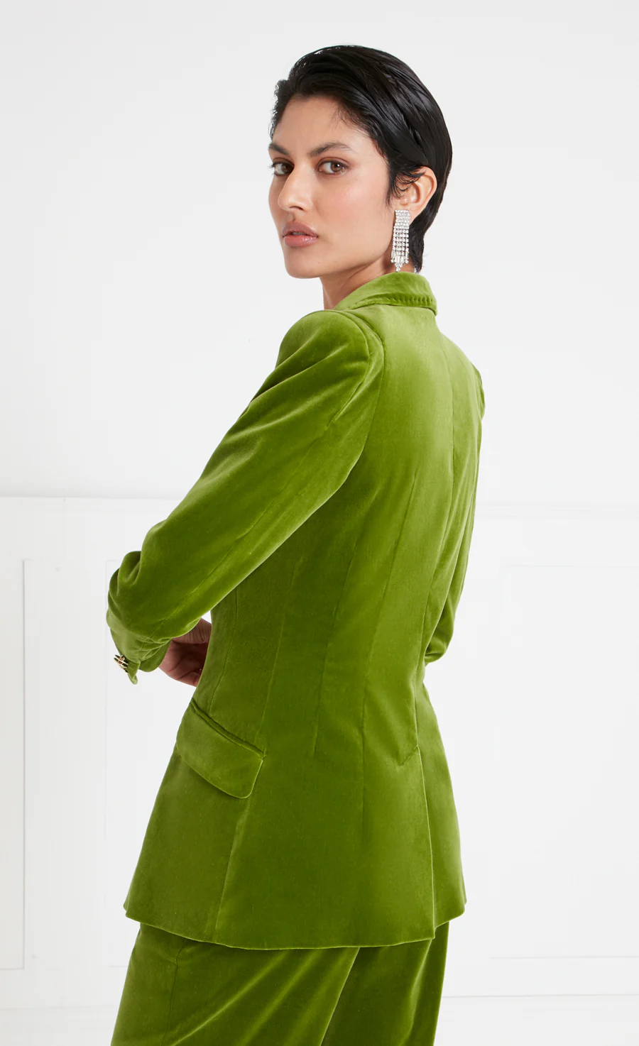 Clove Velvet Jacket - Chartreuse - Image 3
