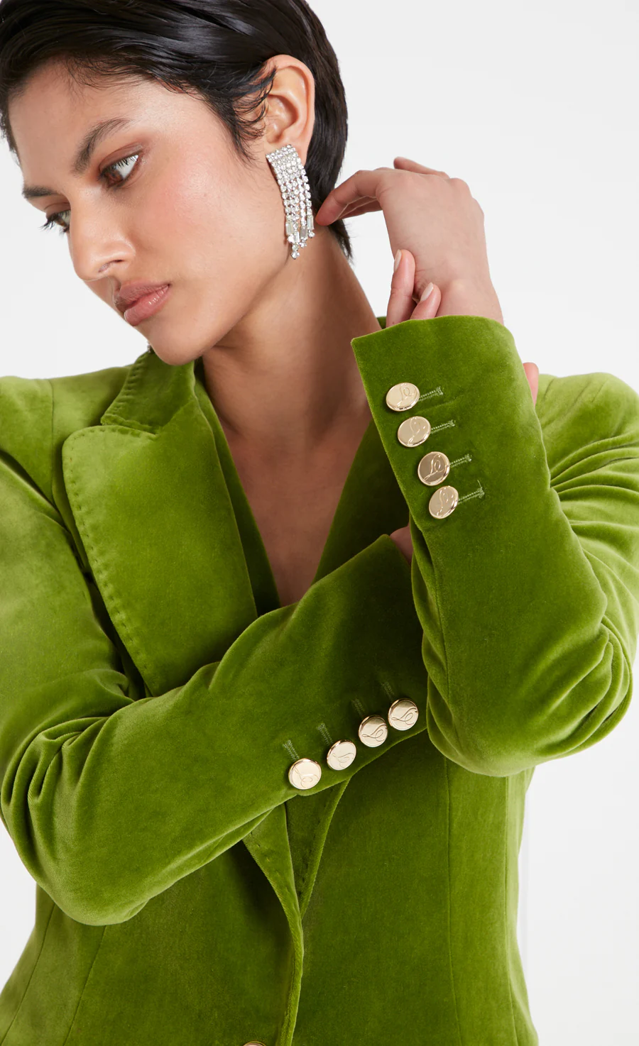 Clove Velvet Jacket - Chartreuse - Image 5