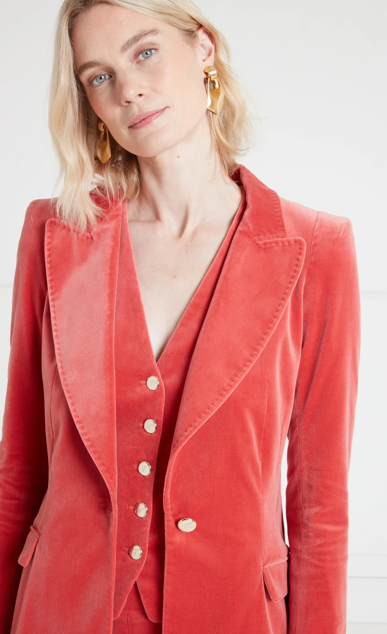 Clove Velvet Jacket - Coral - Image 3