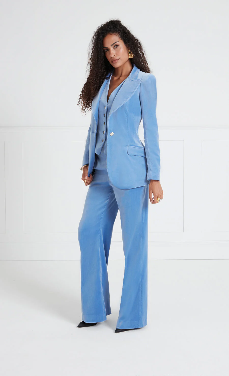 Clove Velvet Jacket - Cornflower - Image 2