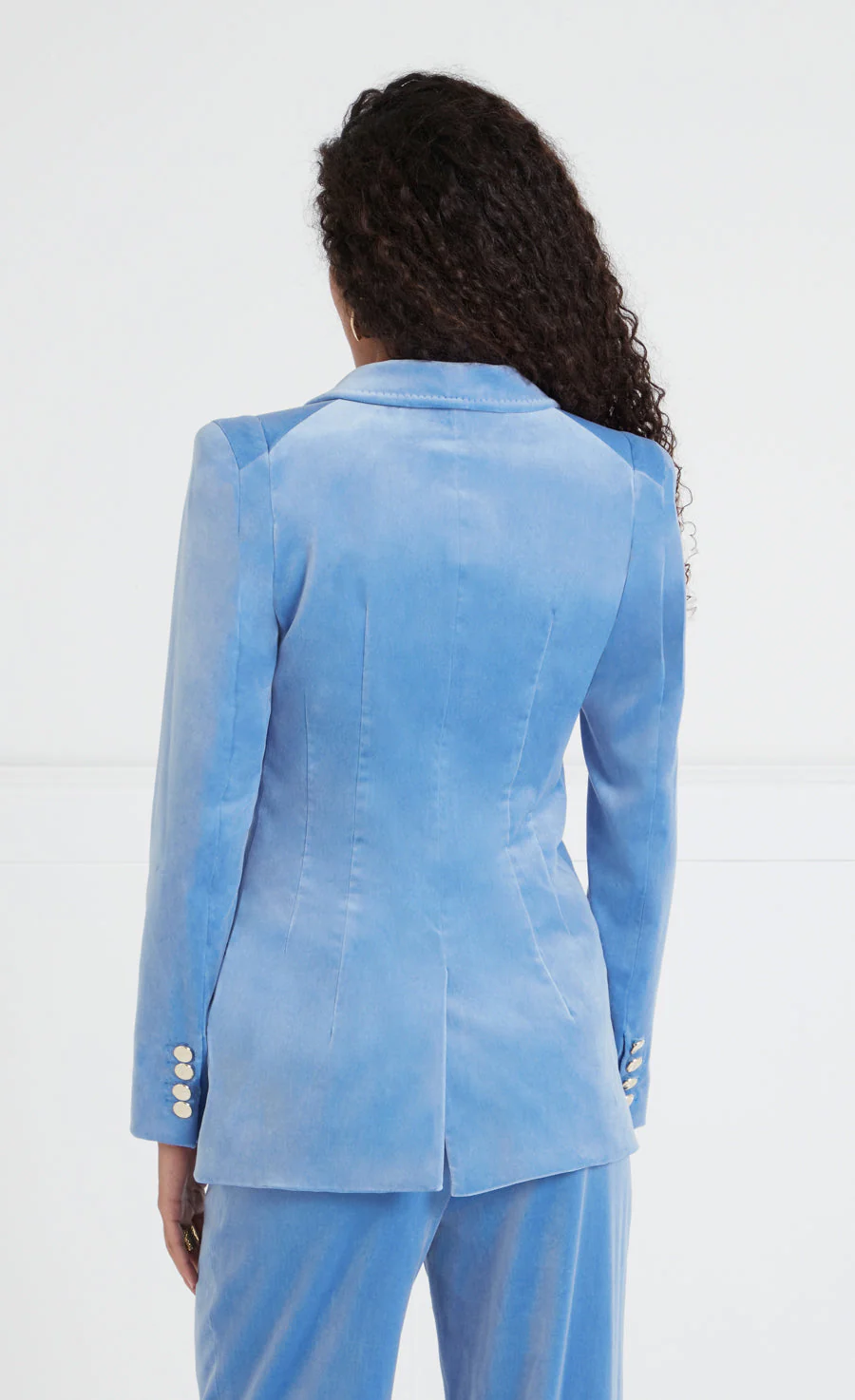 Clove Velvet Jacket - Cornflower - Image 4