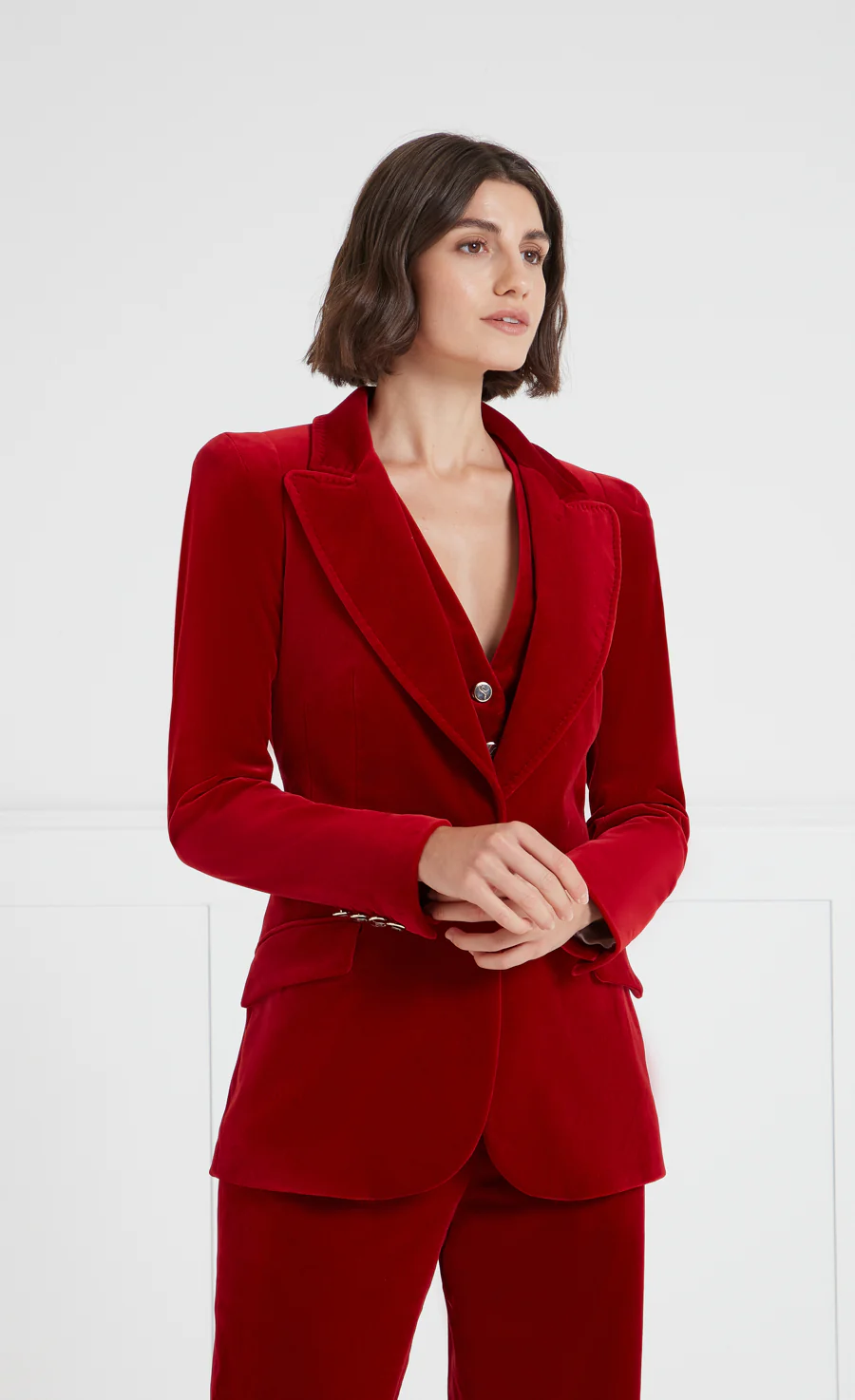Clove Velvet Jacket - Scarlet - Image 3