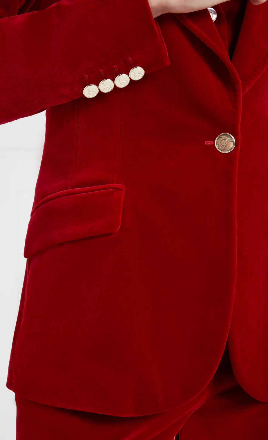 Clove Velvet Jacket - Scarlet - Image 7