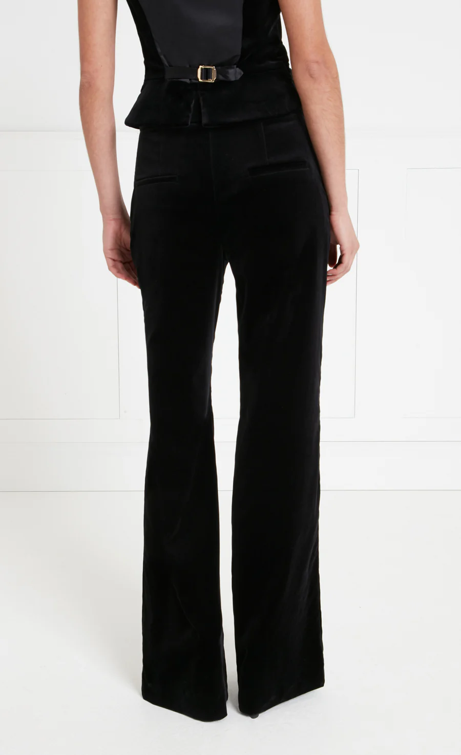 Clove Velvet Waisted Trousers - Black - Image 4