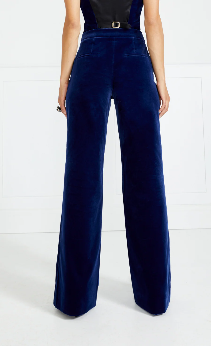 Clove Velvet Waisted Trousers - Dark Sapphire - Image 5