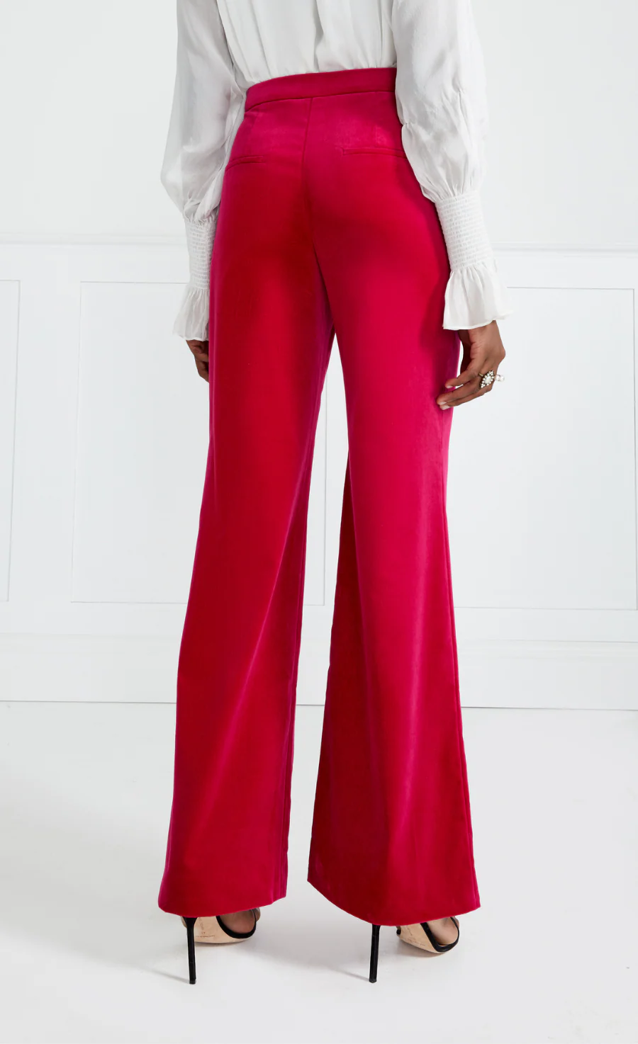 Clove Velvet Waisted Trousers - Hot Pink - Image 5