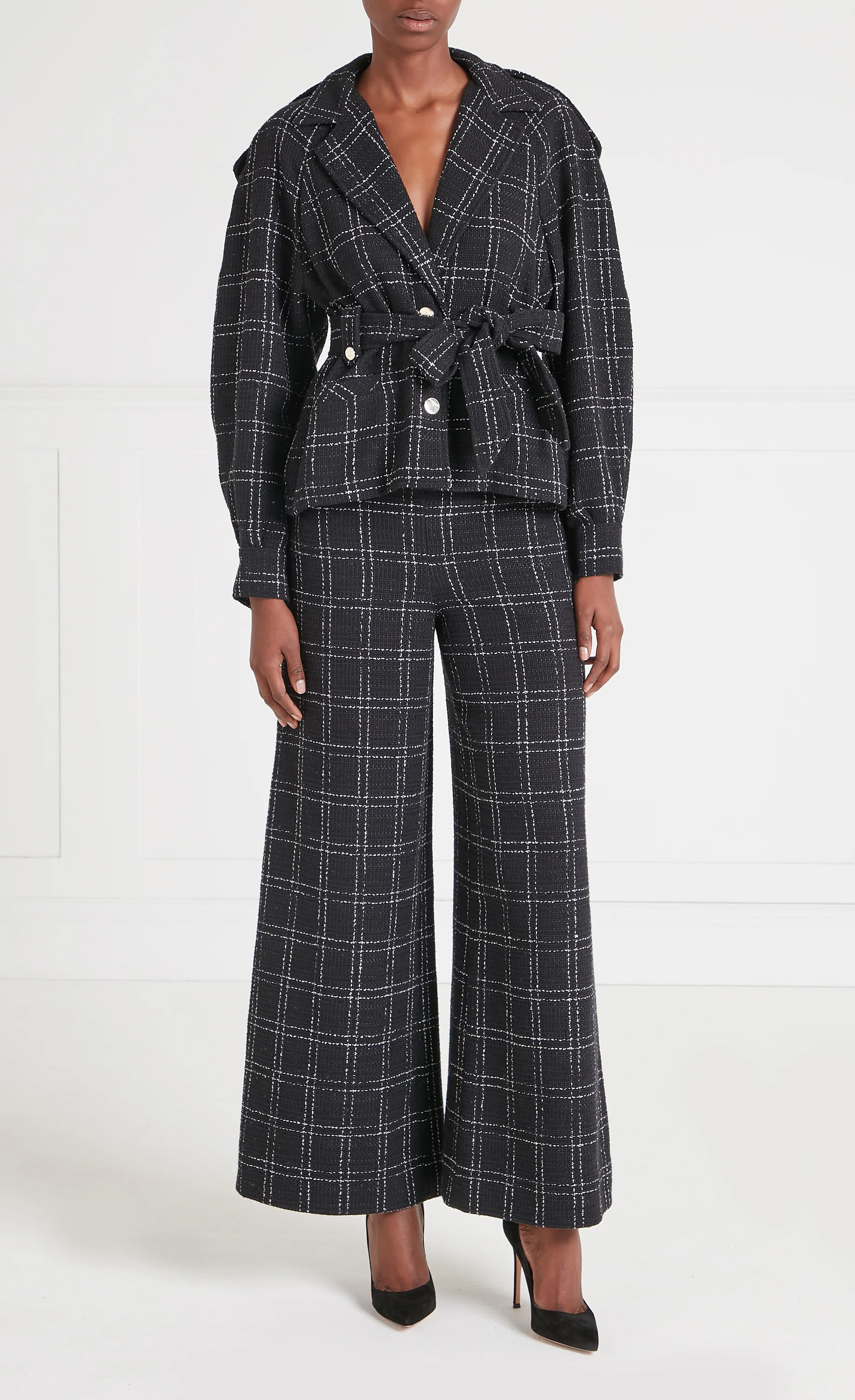 Colonel Belted Jacket - Black Check - Image 2