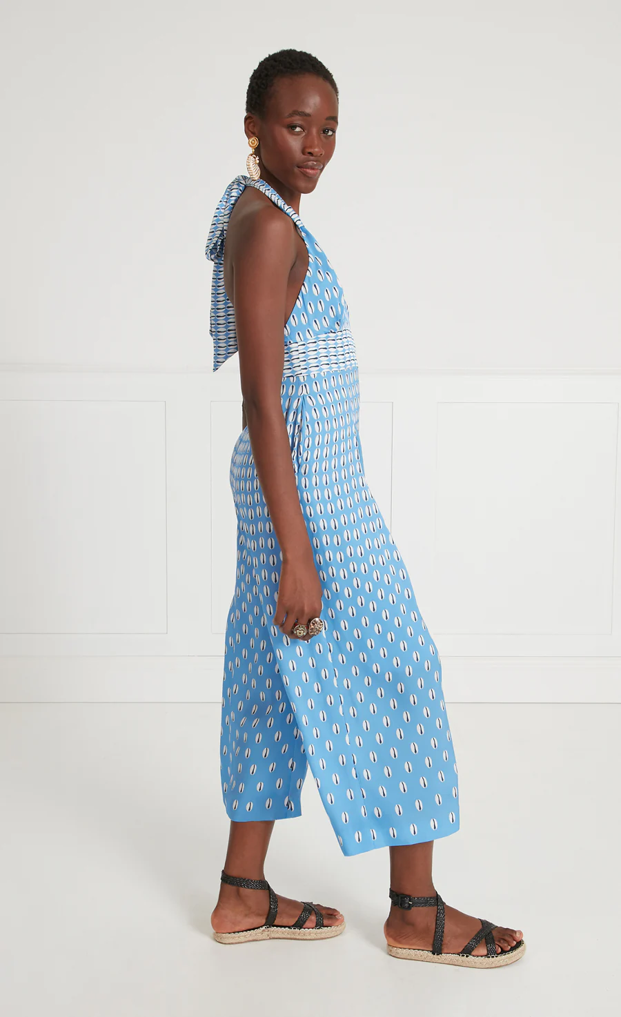 Cowrie Print Jumpsuit - Cornflower - Image 3