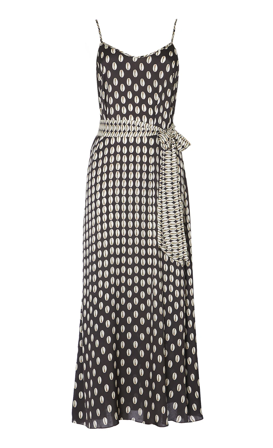 Cowrie Print Slip Dress - Black
