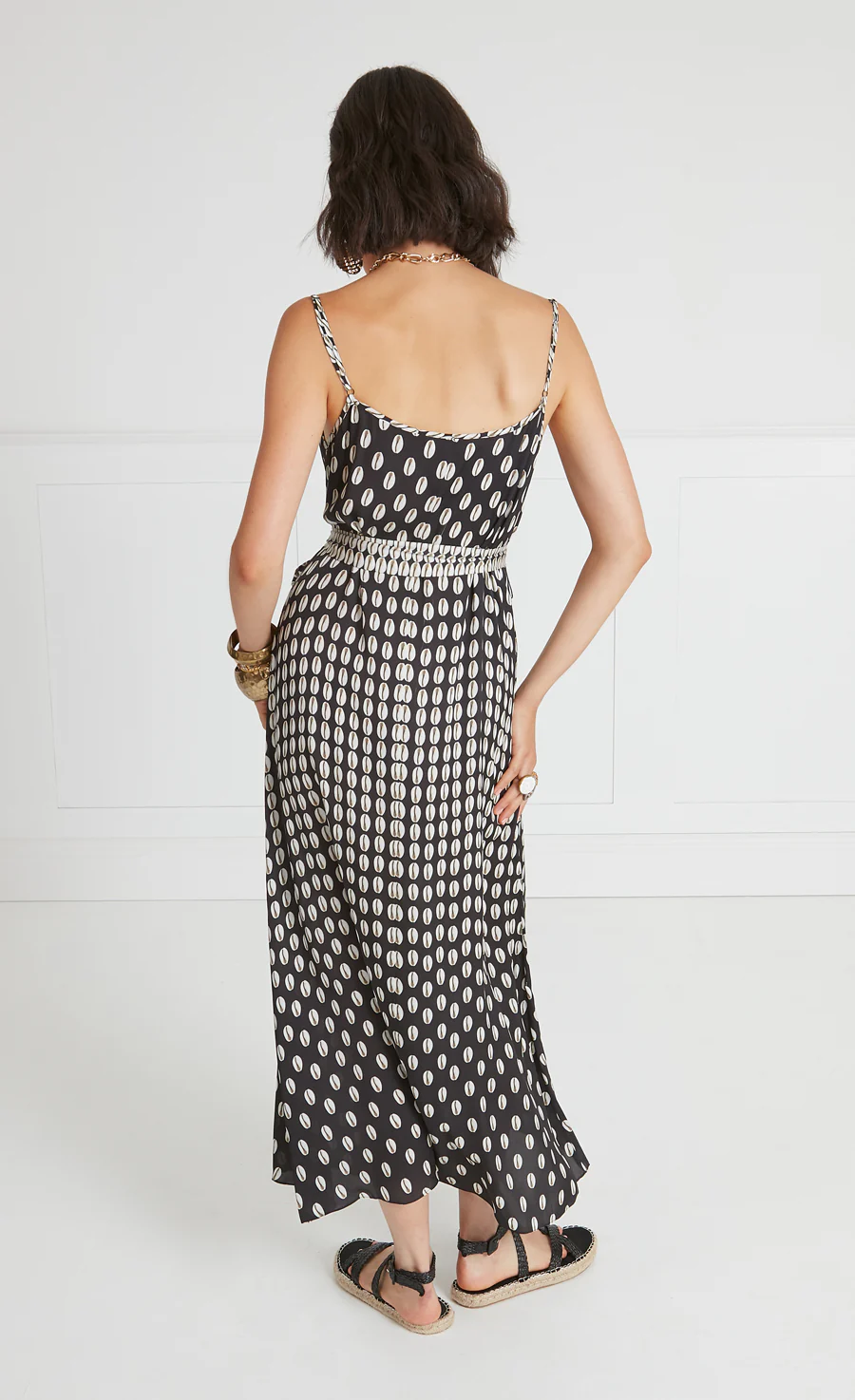 Cowrie Print Slip Dress - Black - Image 4