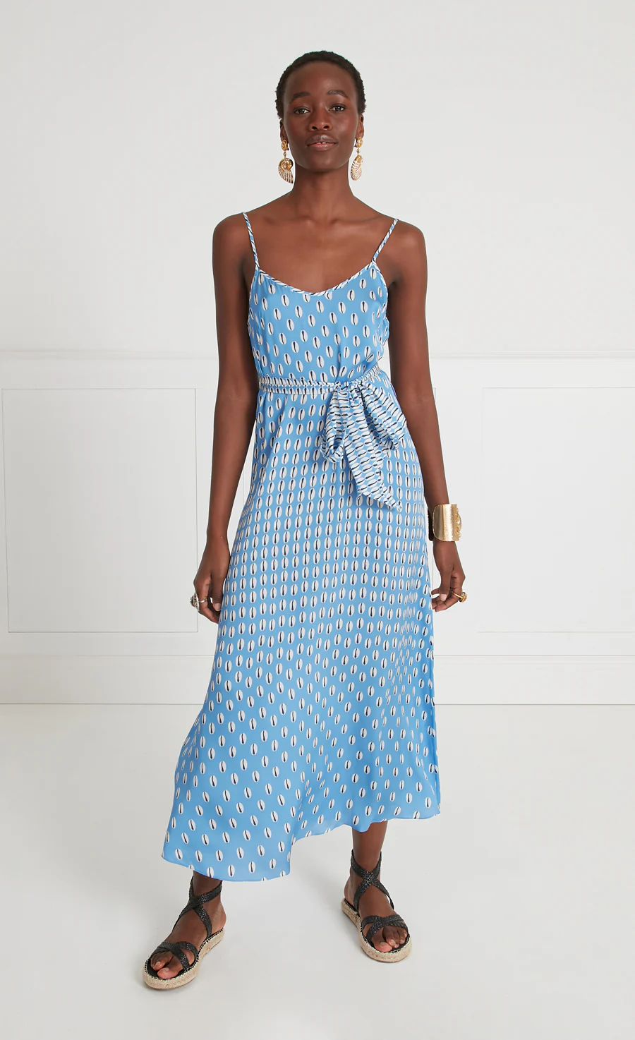 Cowrie Print Slip Dress - Cornflower - Image 2