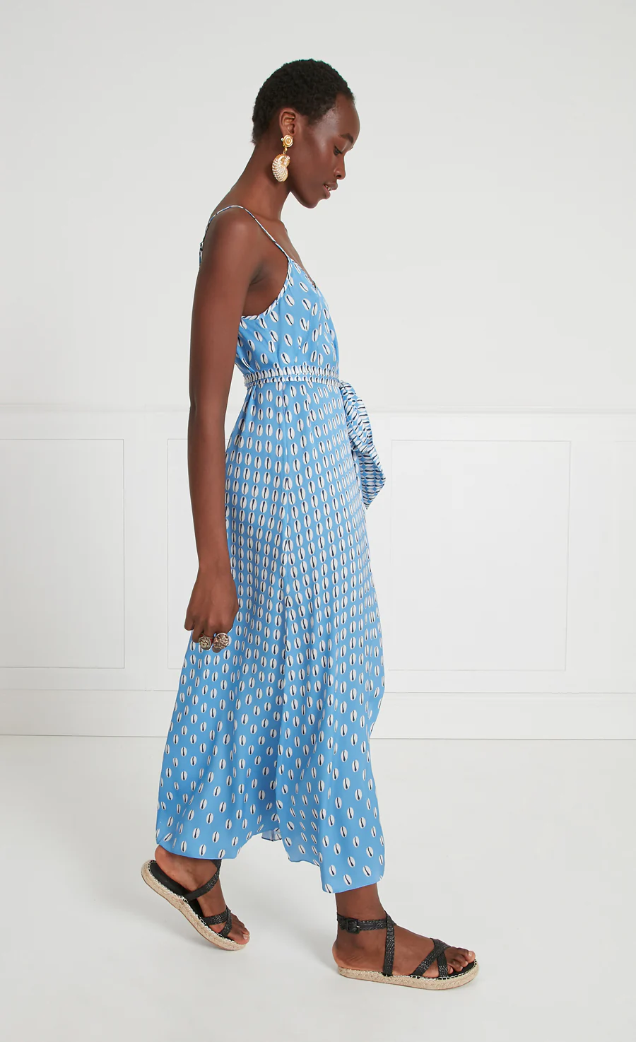 Cowrie Print Slip Dress - Cornflower - Image 3