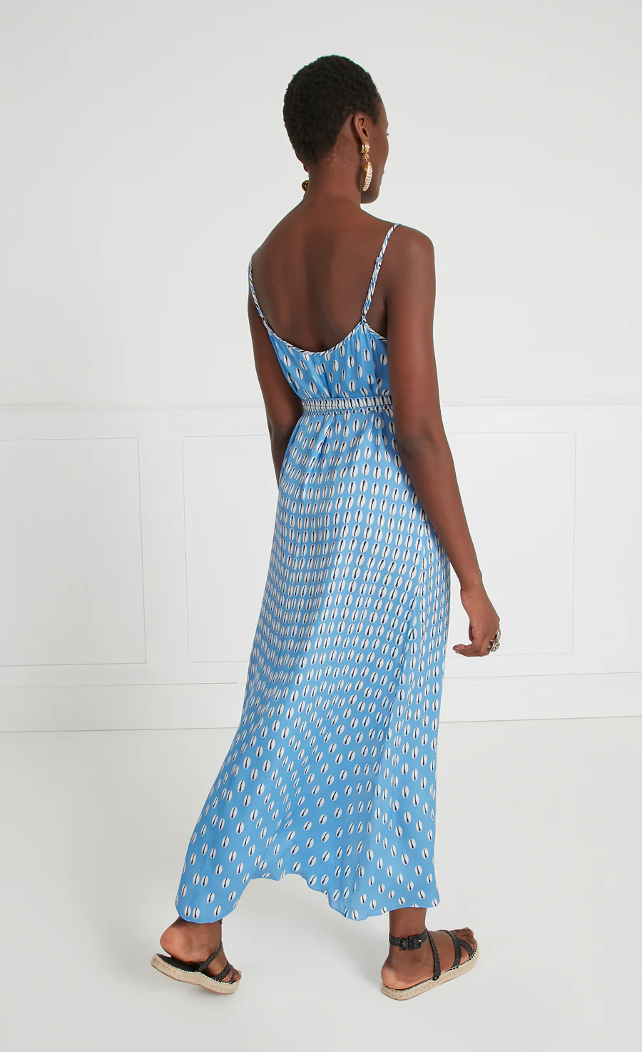 Cowrie Print Slip Dress - Cornflower - Image 4