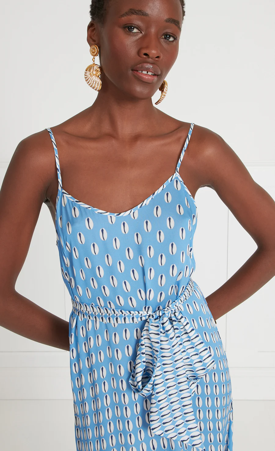 Cowrie Print Slip Dress - Cornflower - Image 5