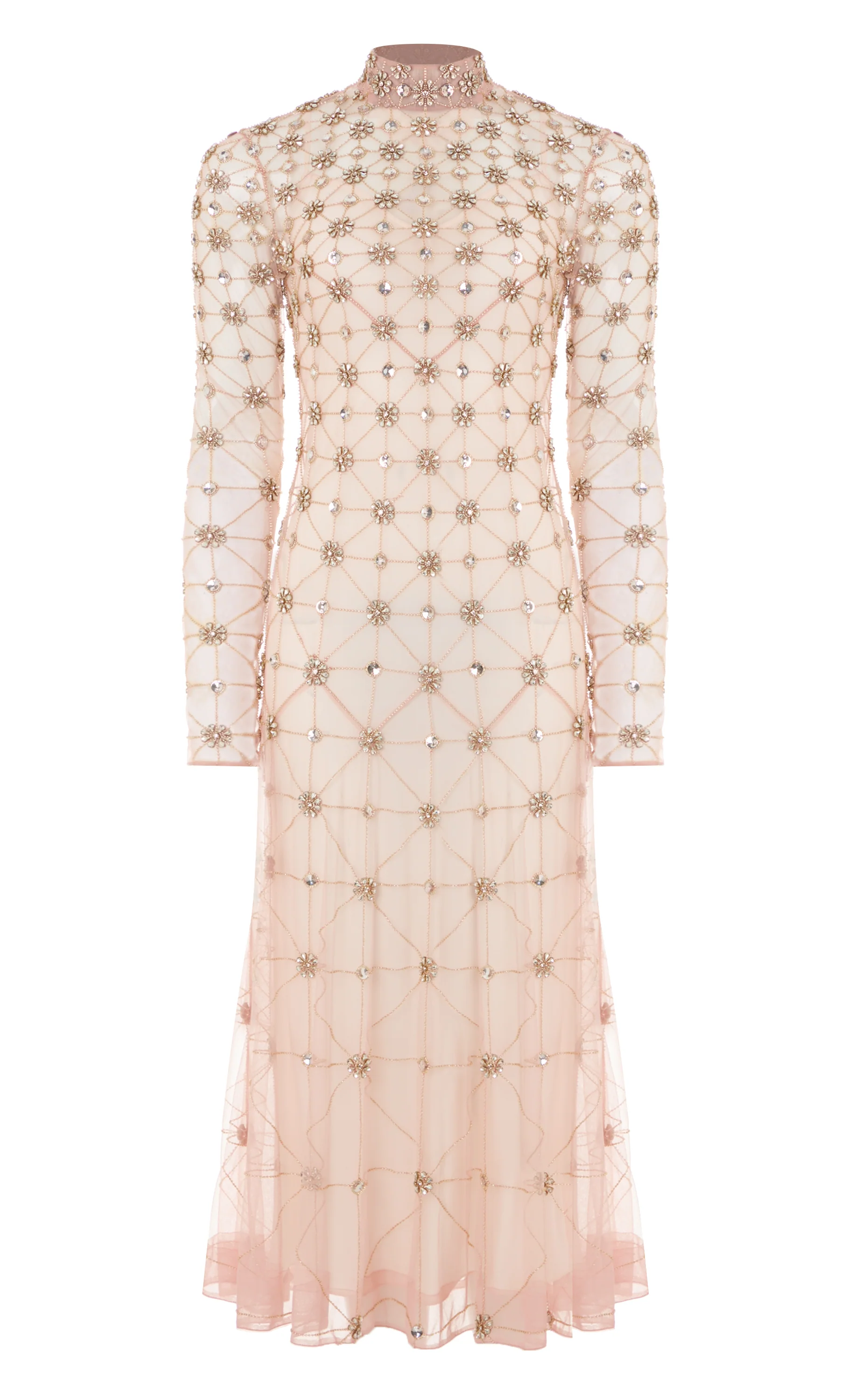 Crossbone Lattice Dress - Blush