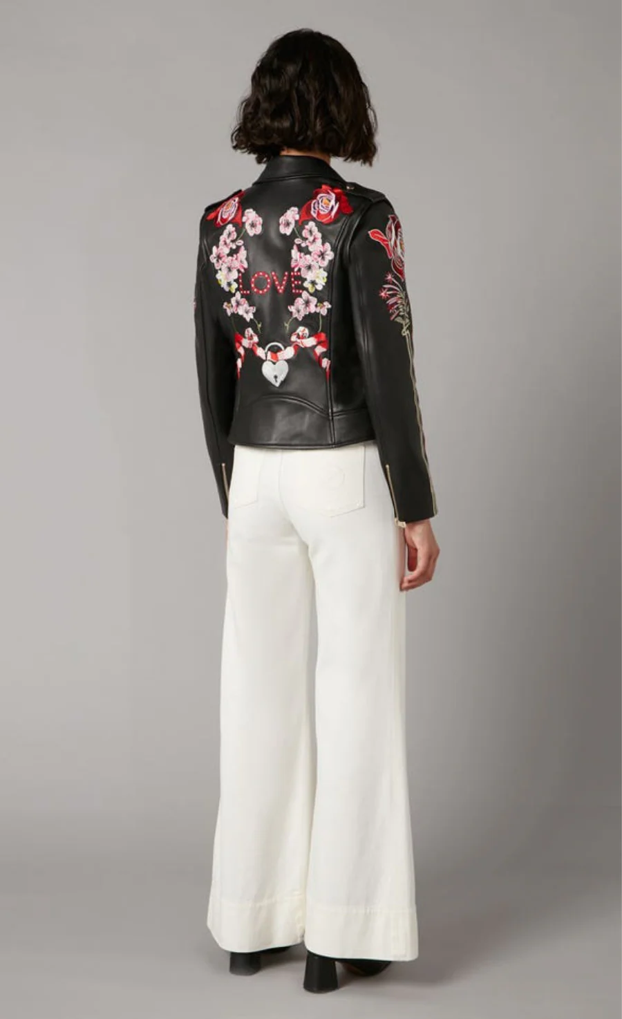 Darcy Leather Jacket - Black Mix - Image 4