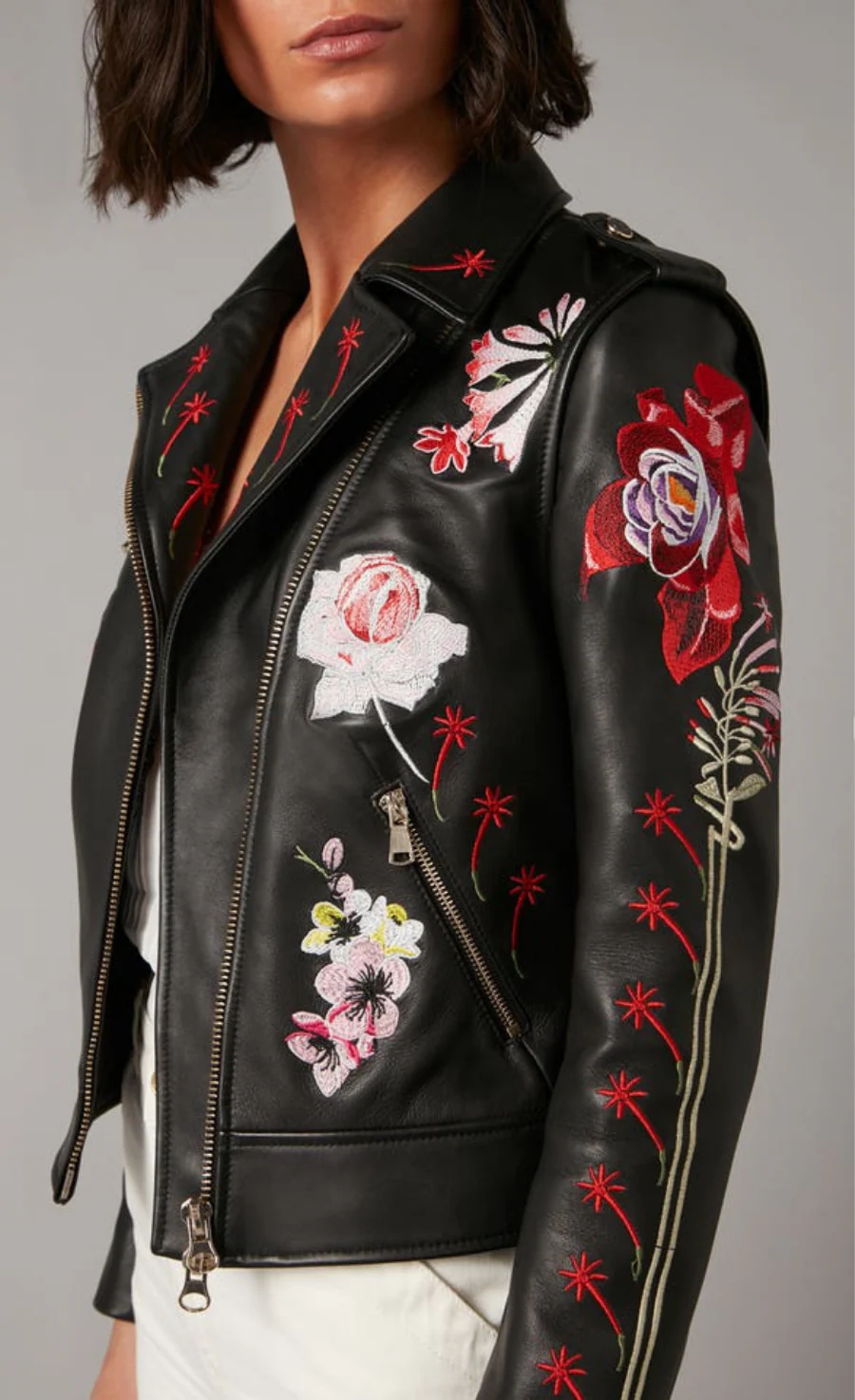 Darcy Leather Jacket - Black Mix - Image 6
