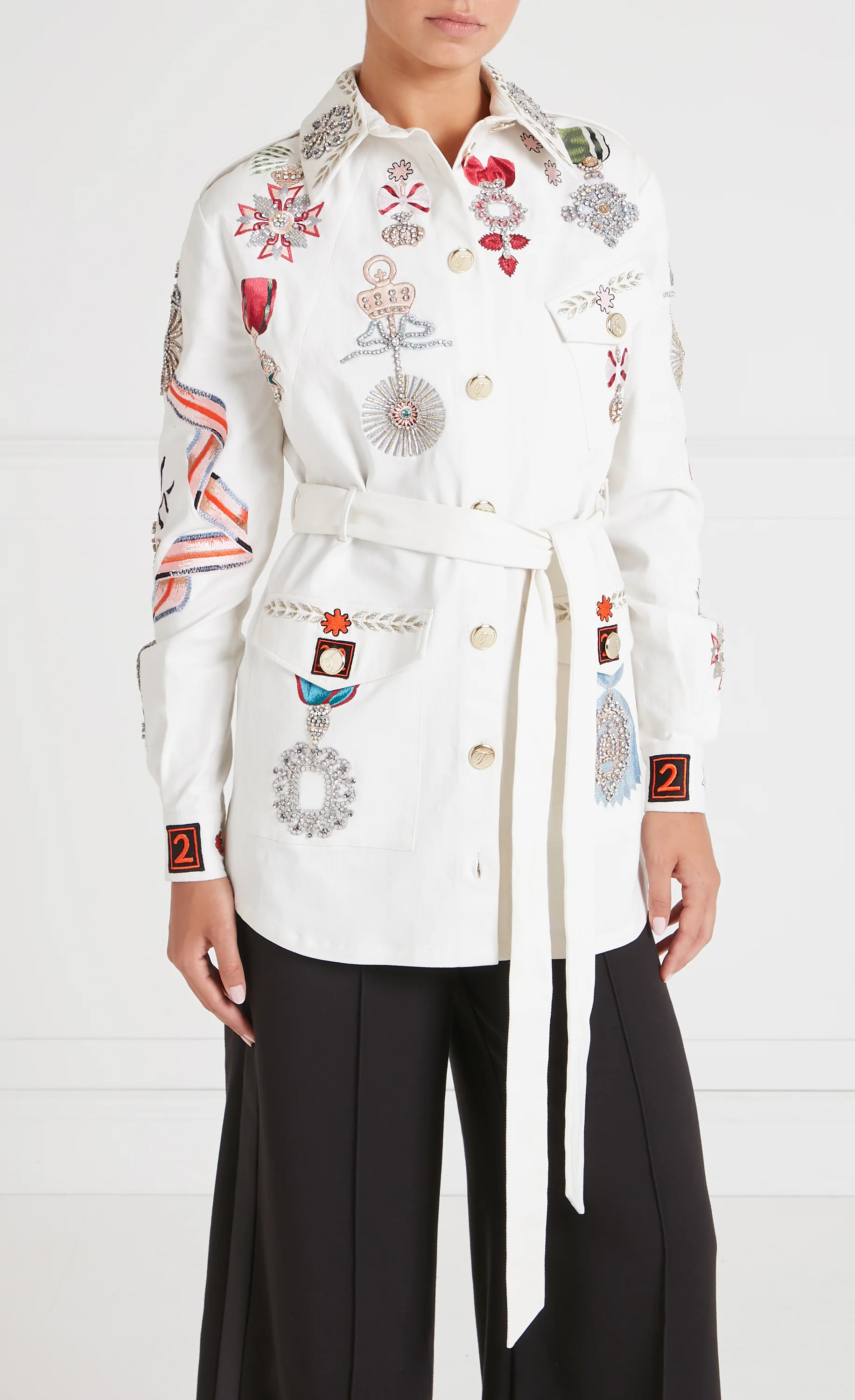 Diamantine Shirt Jacket - Cream - Image 2