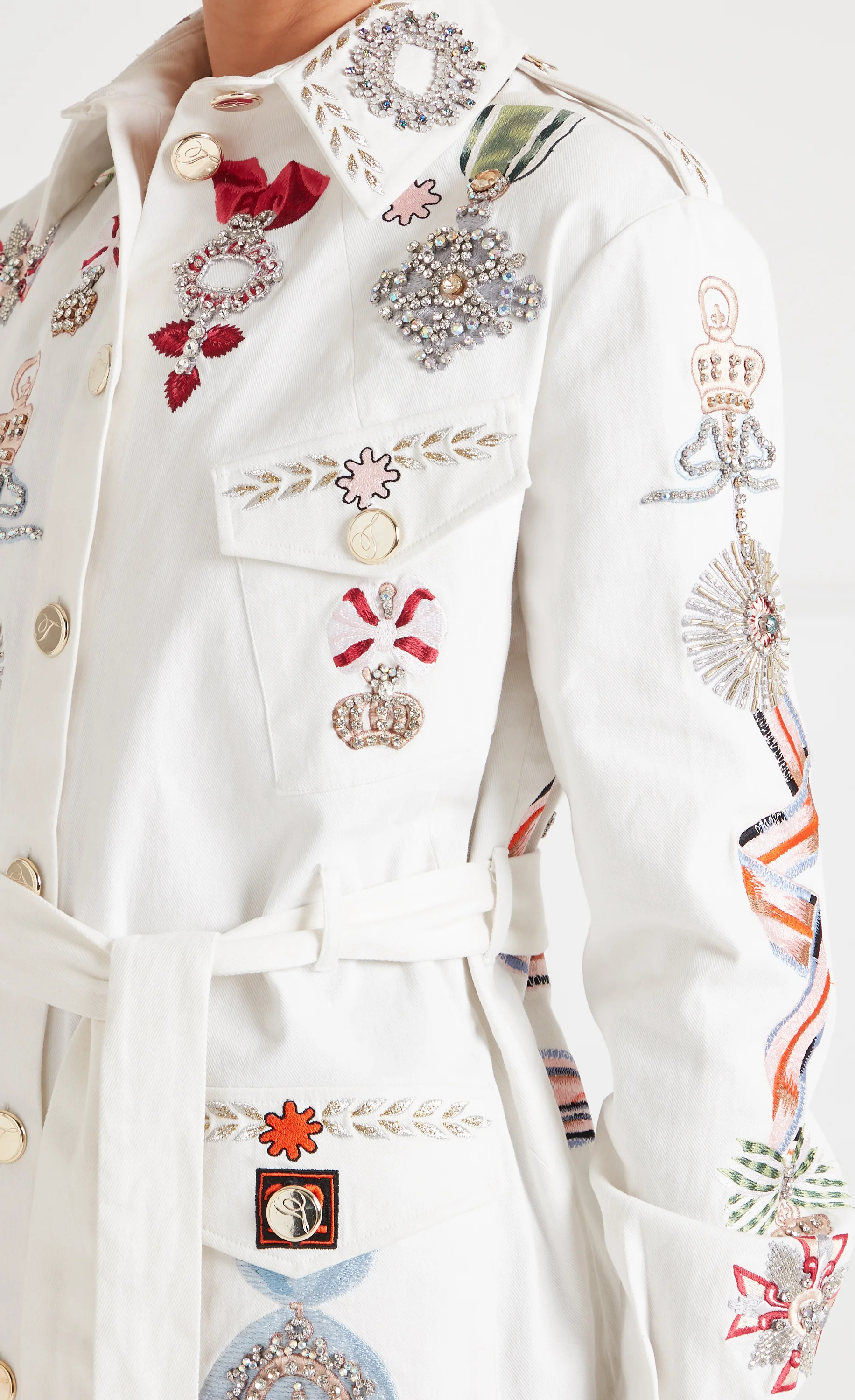 Diamantine Shirt Jacket - Cream - Image 3