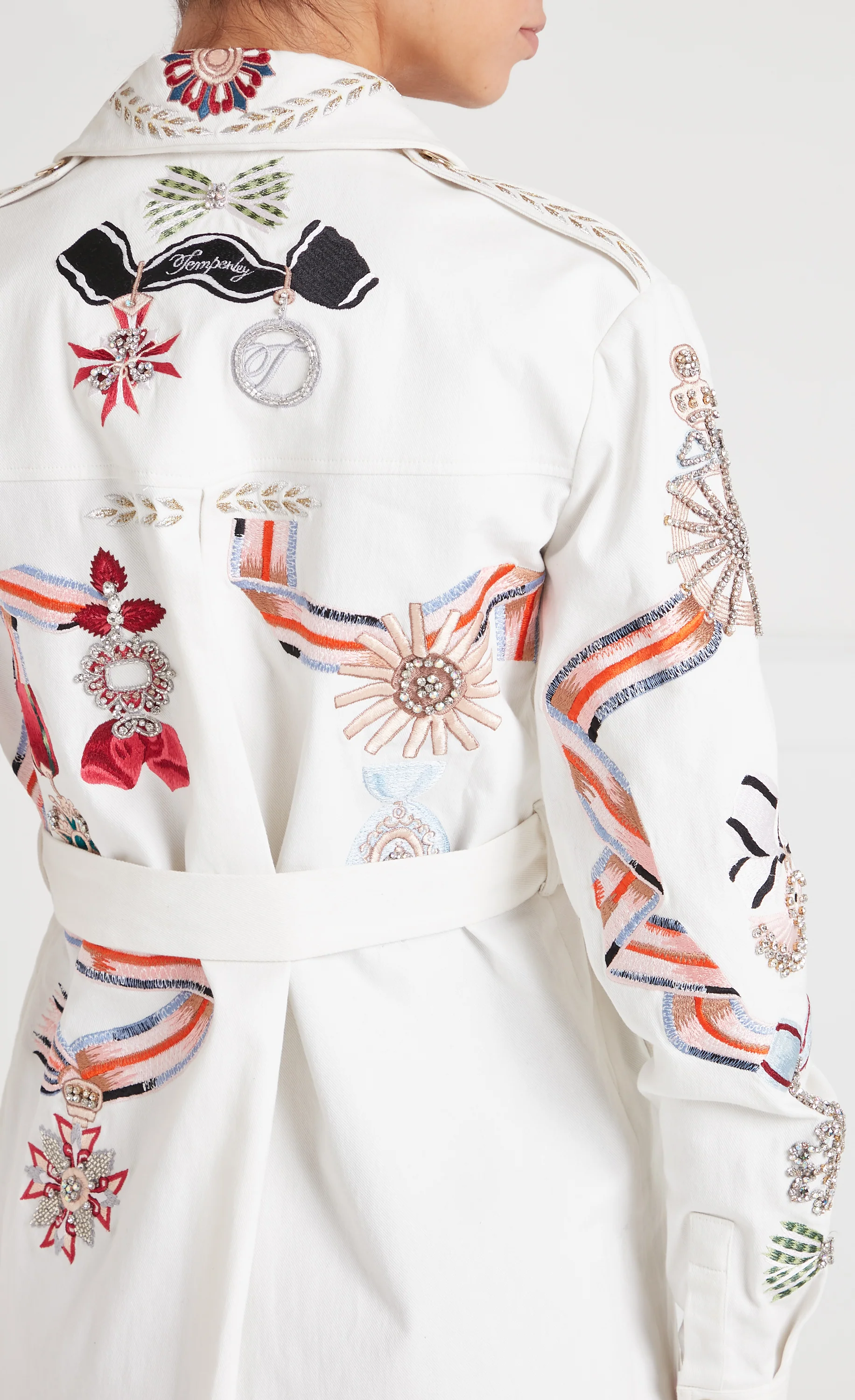 Diamantine Shirt Jacket - Cream - Image 5
