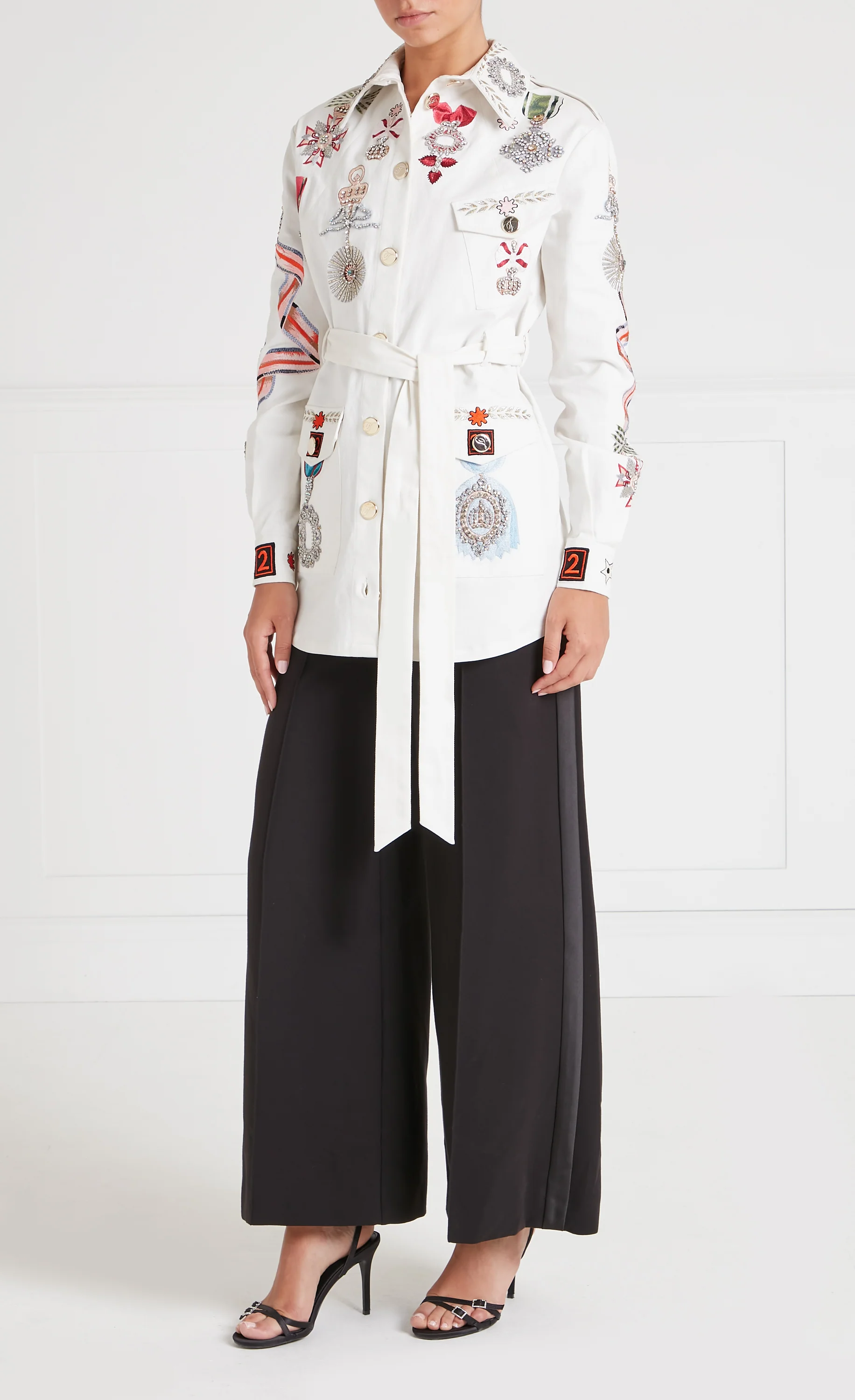 Diamantine Shirt Jacket - Cream - Image 6