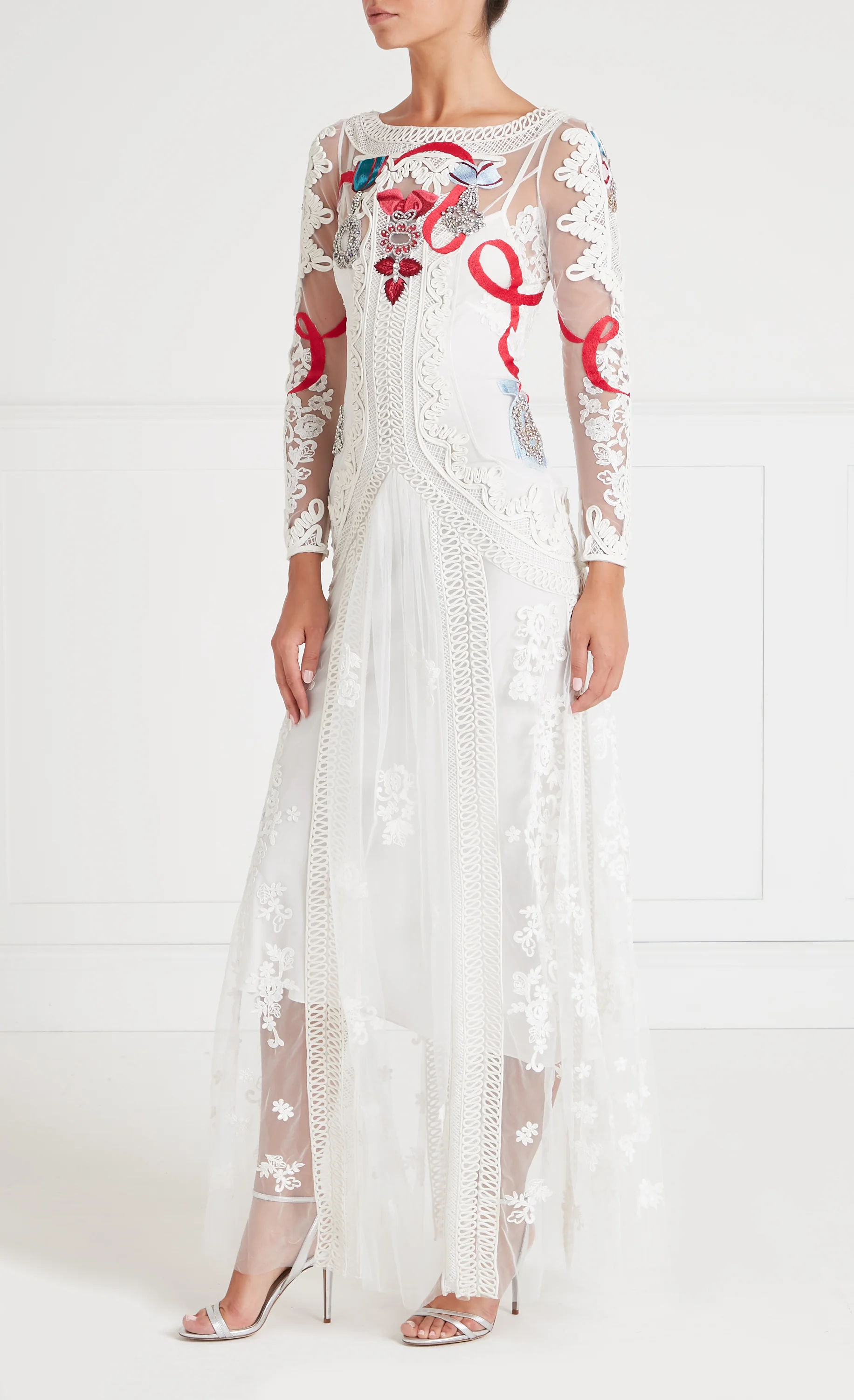 Diamantine Tattoo Dress - Cream - Image 3