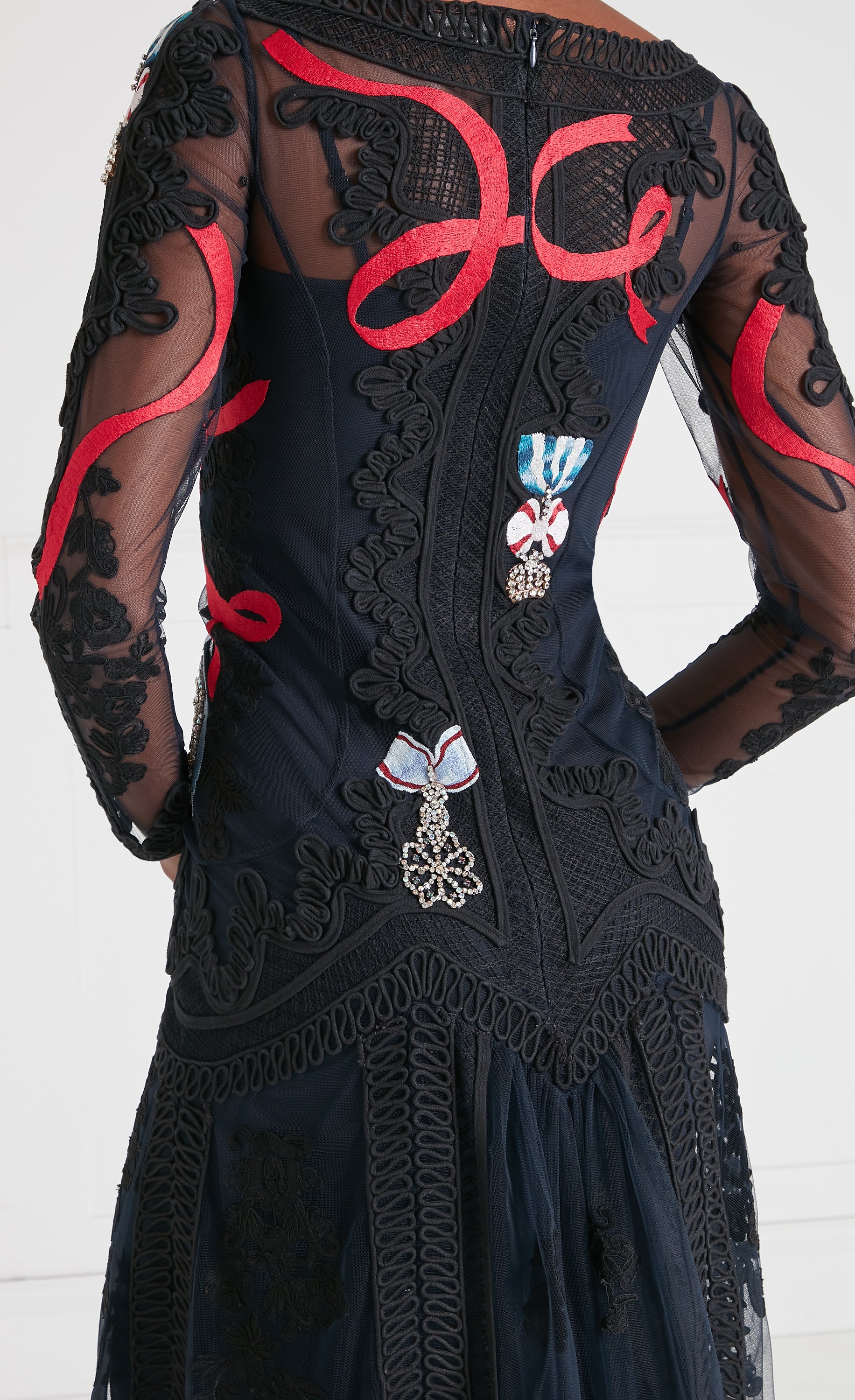 Diamantine Tattoo Dress - Navy - Image 6