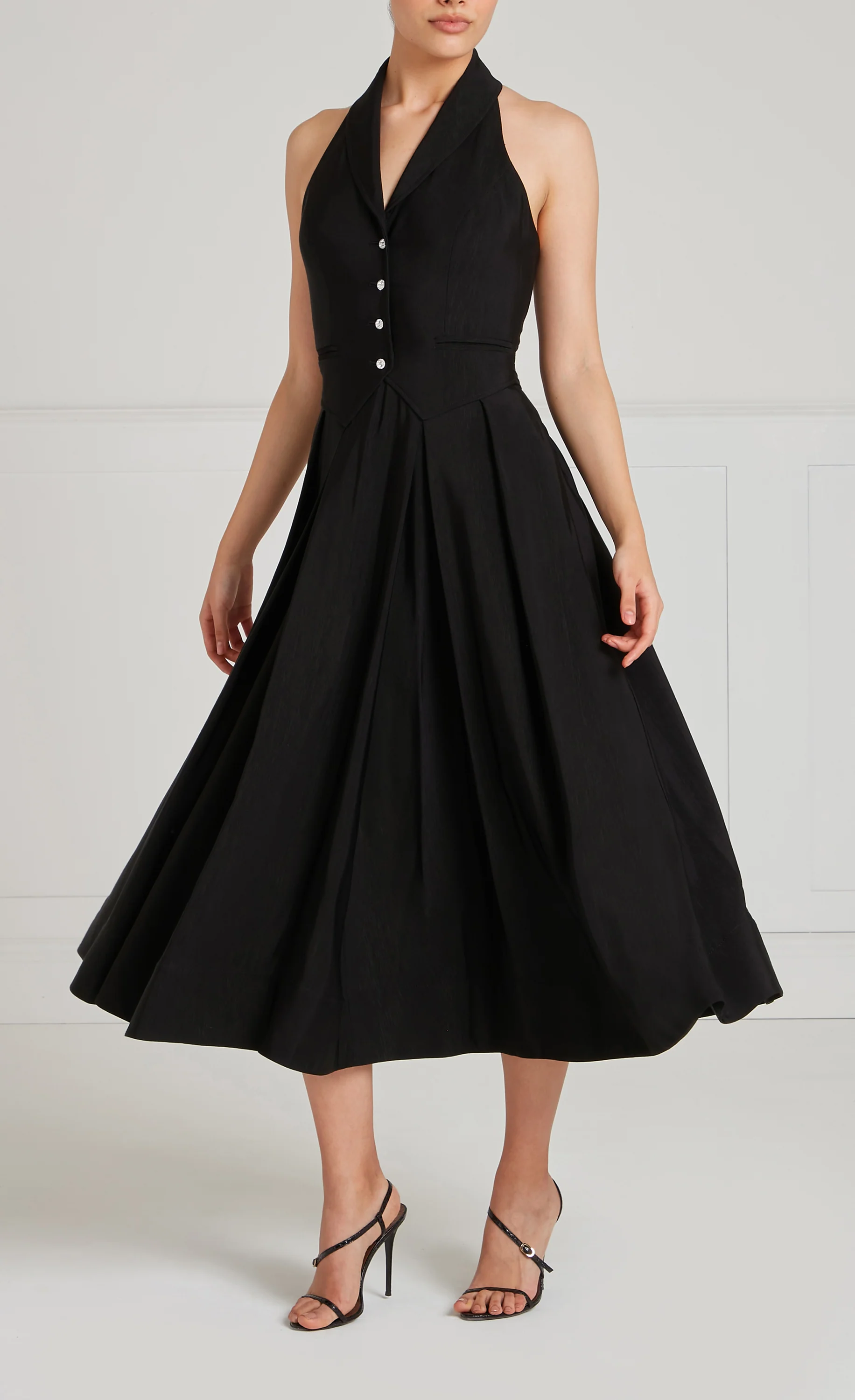 Elodie Halter Dress - Black - Image 3