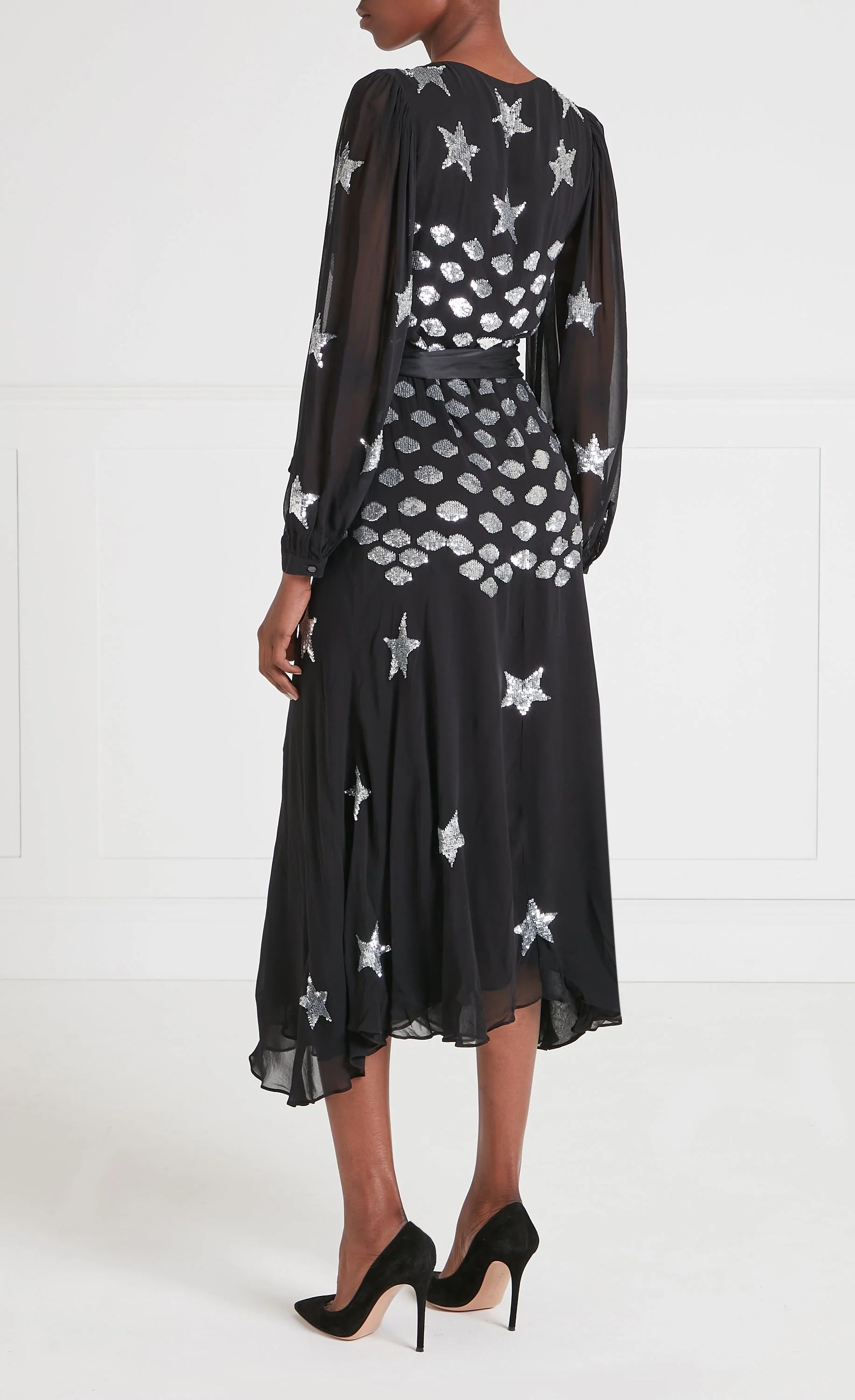 Etoile Wrap Dress - Black Mix - Image 4
