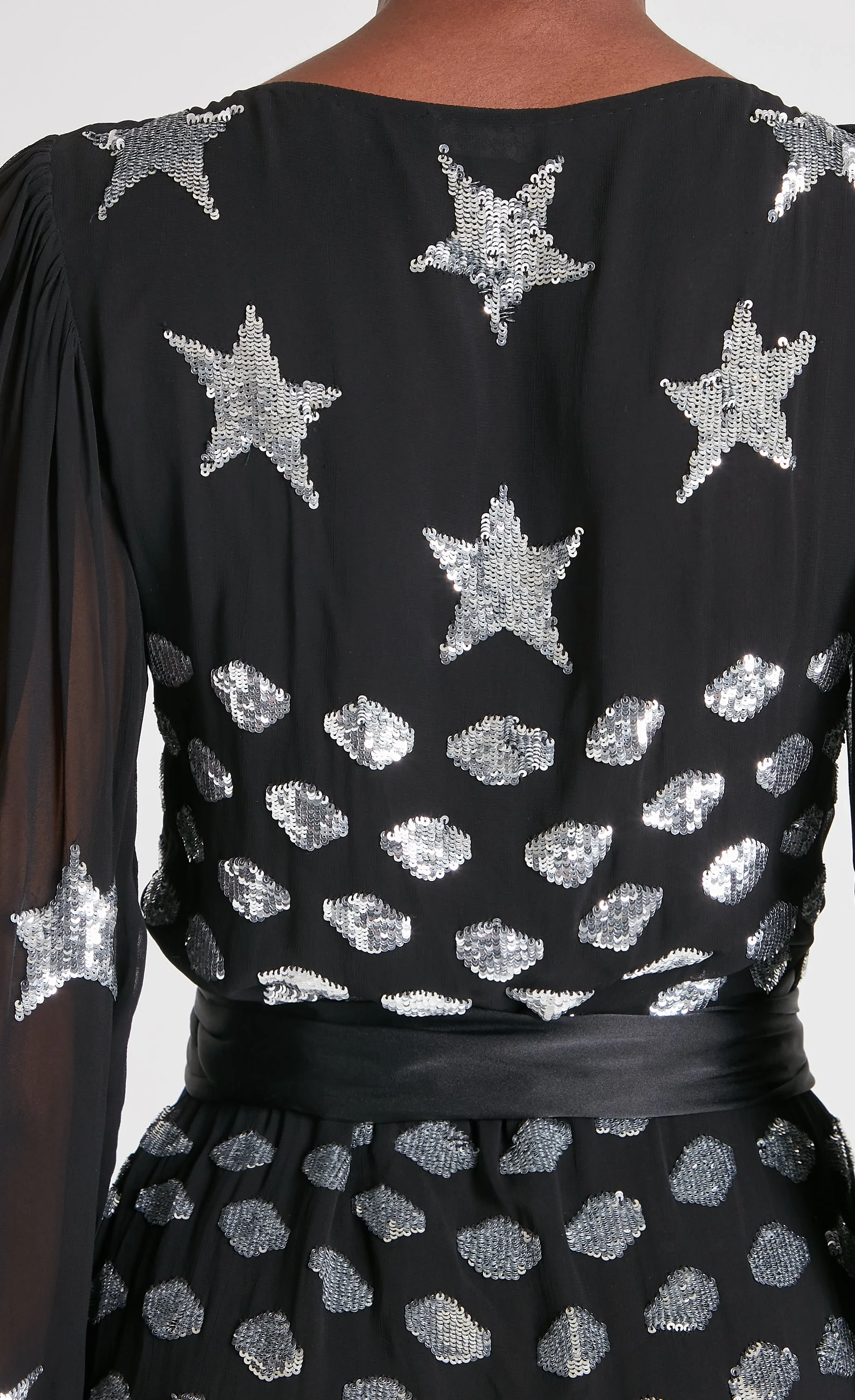 Etoile Wrap Dress - Black Mix - Image 6