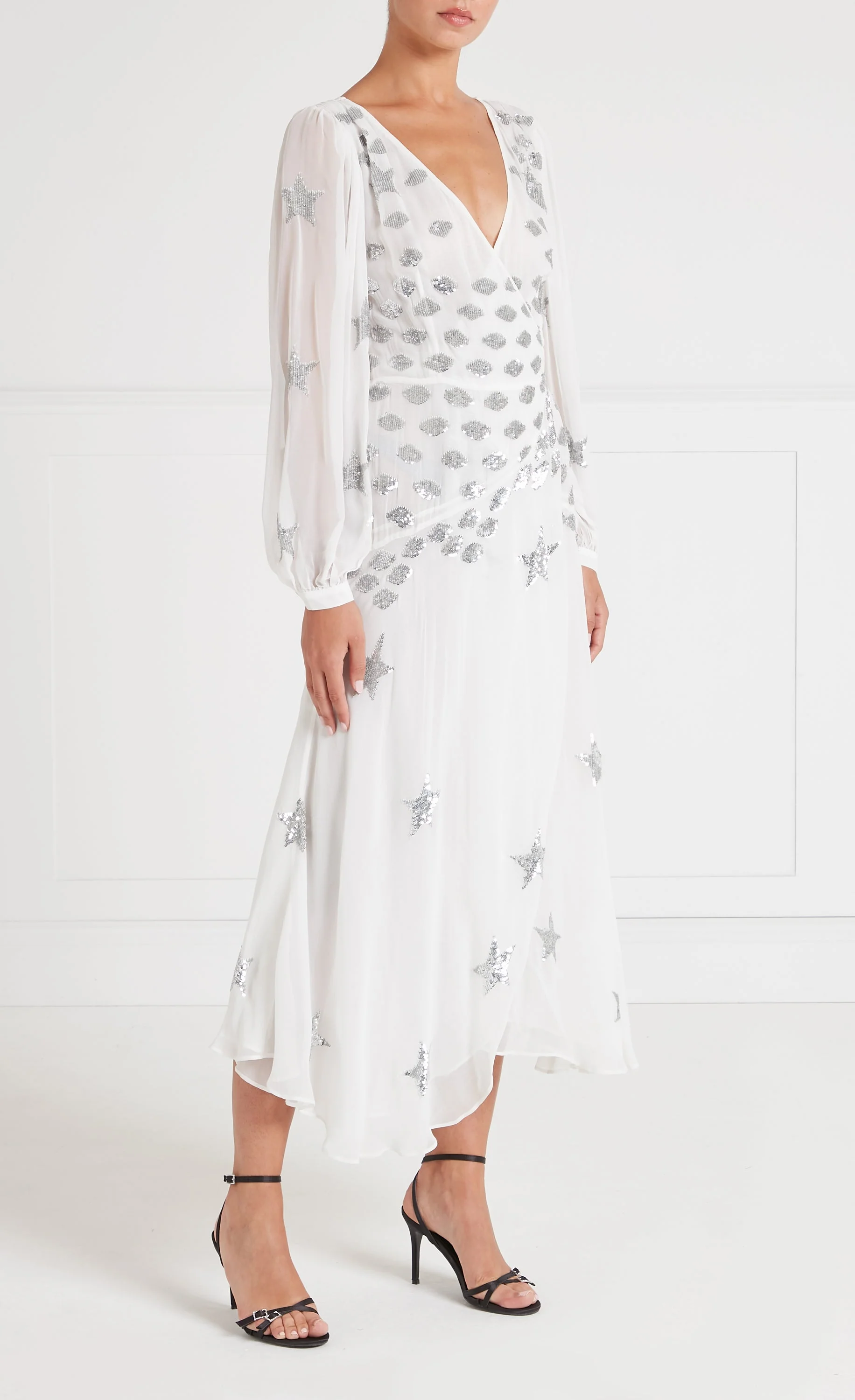 Etoile Wrap Dress - White Mix - Image 3