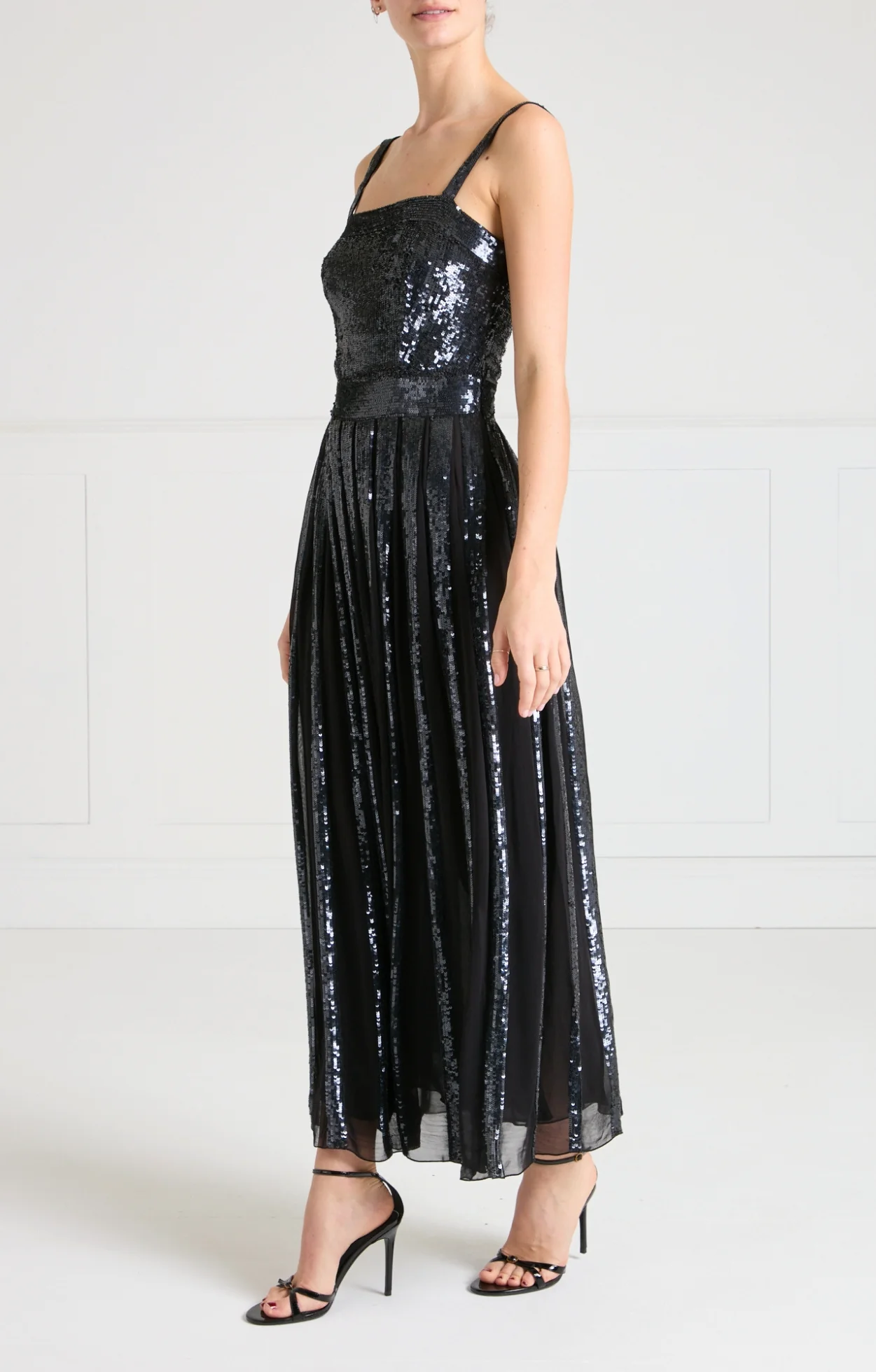 Filigree Strappy Dress - Black - Image 3